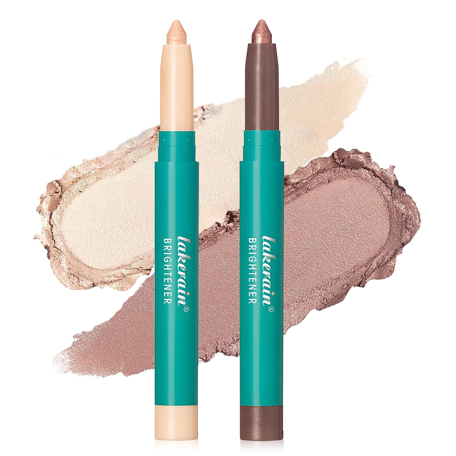 HOSAILY 2 lápices de sombra de ojos, lápiz iluminador de ojos, lápiz iluminador de ojos, lápiz de sombra de ojos con purpurina de larga duración,