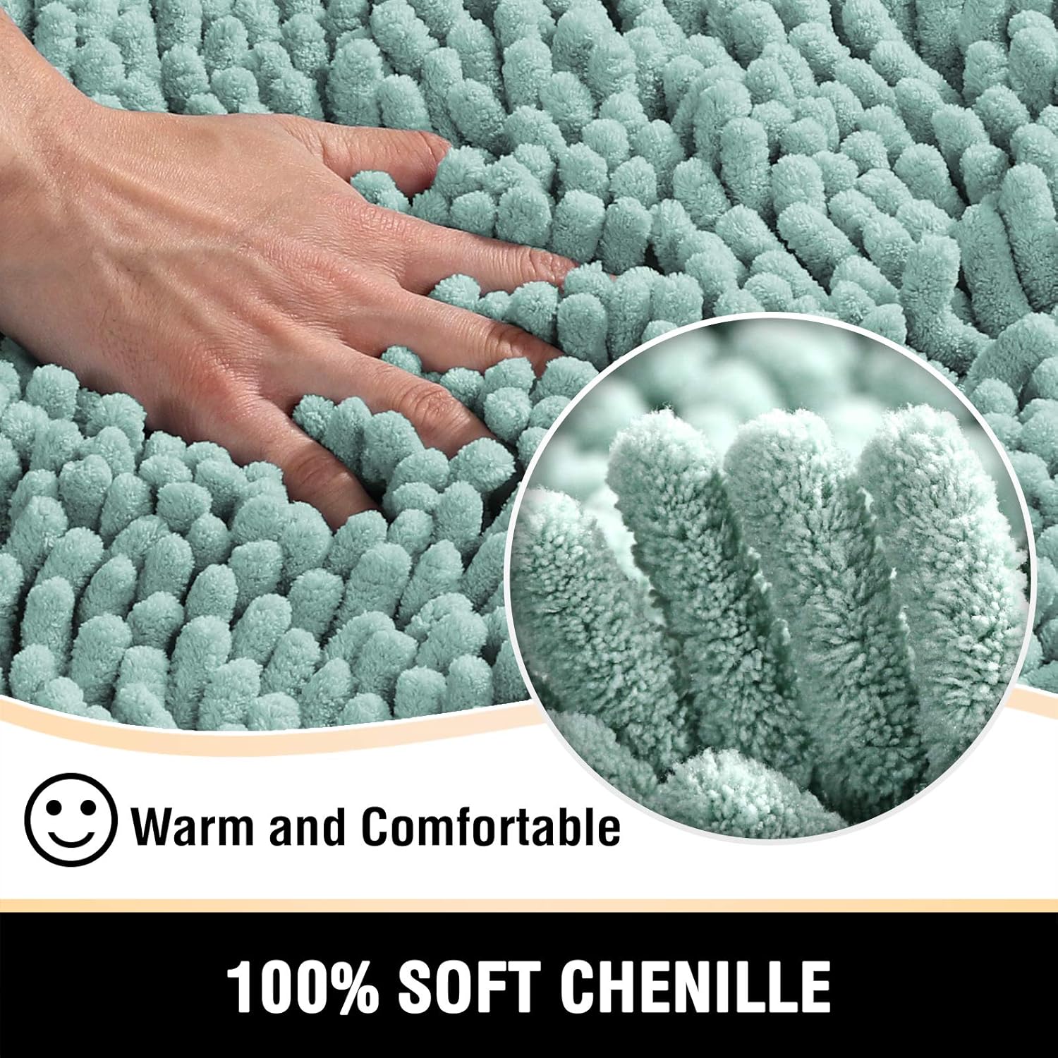 Alfombras de baño Tapetes para baño antideslizante de chenilla de lujo alfombra de baño alfombra extra suave y absorbente Tapetes peludos lavables