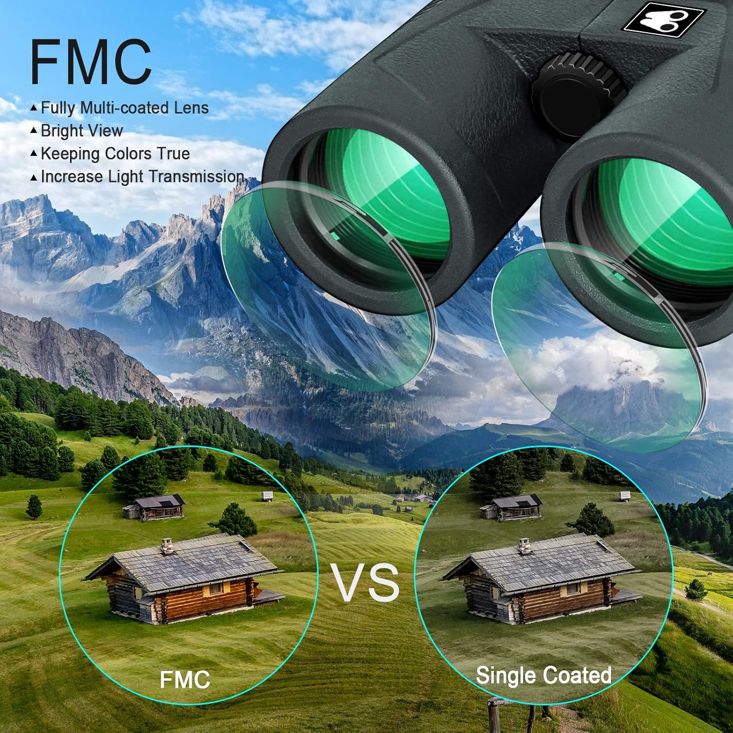 Prismáticos de 10 x 42 para adultos con adaptador de teléfono inteligente, prisma BAK4 y lente FMC, prismáticos profesionales HD para observación de