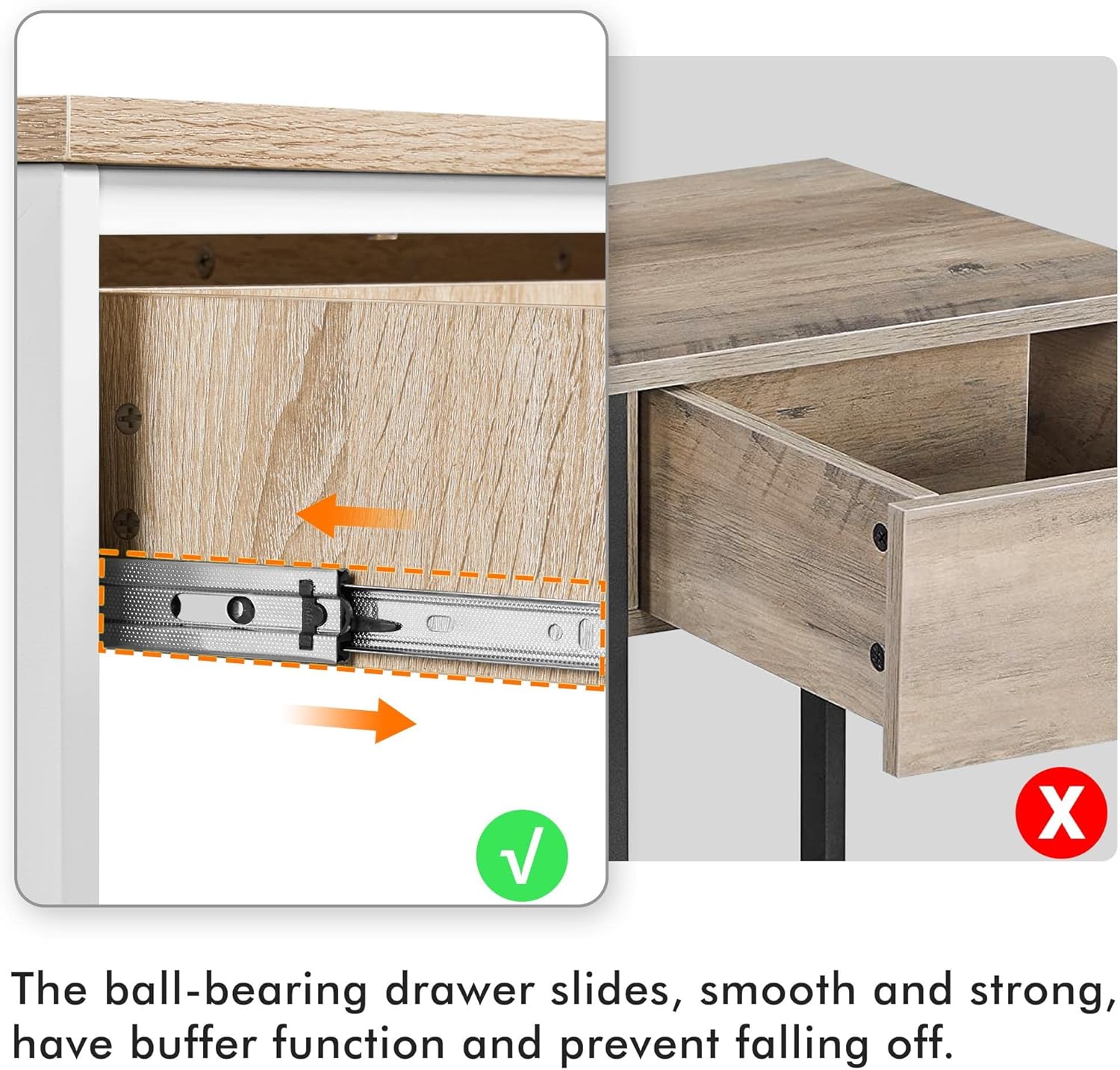 Yaheetech – Mesa recibidor retro de 3 niveles con cajón para la entrada, alta con almacenamiento para sala de estar, mesa de sofá con cajón largo y