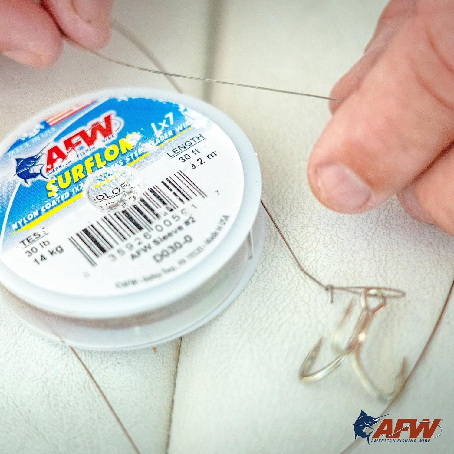 American Fishing Wire Surflon Nylon Coated 1×7 Stainless Steel Leader Wire – Fishing Leader Line for Saltwater, 10lb Test – 250lb Test in Bright,
