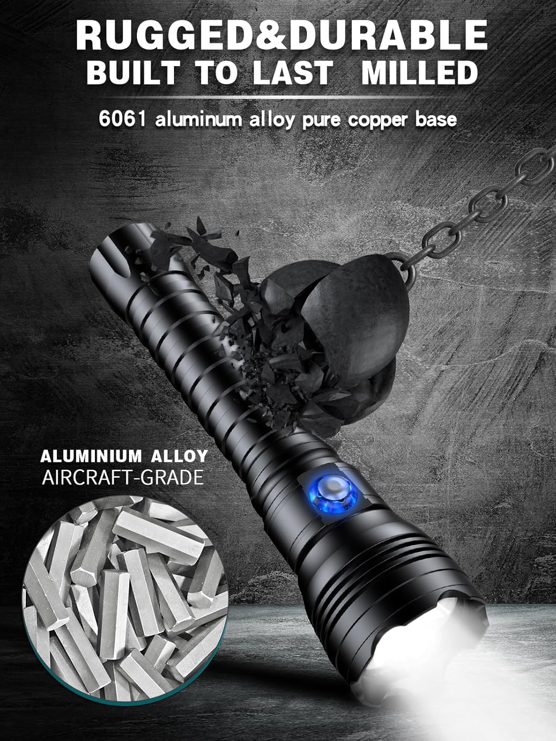 Genwiss Luces de buceo, linterna subacuática de 6000 lúmenes, más profunda 656.2 ft IPX68 impermeable, alta luz LED XHP70 recargable de lúmenes, 4