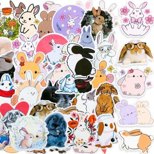 Zonon 100 calcomanías de conejo, calcomanías de conejo de dibujos animados, impermeables, de vinilo para computadora portátil, paquete de Zonon 100 calcomanías de conejo, calcomanías de conejo de dibujos animados, impermeables, de vinilo para computadora portátil, paquete de