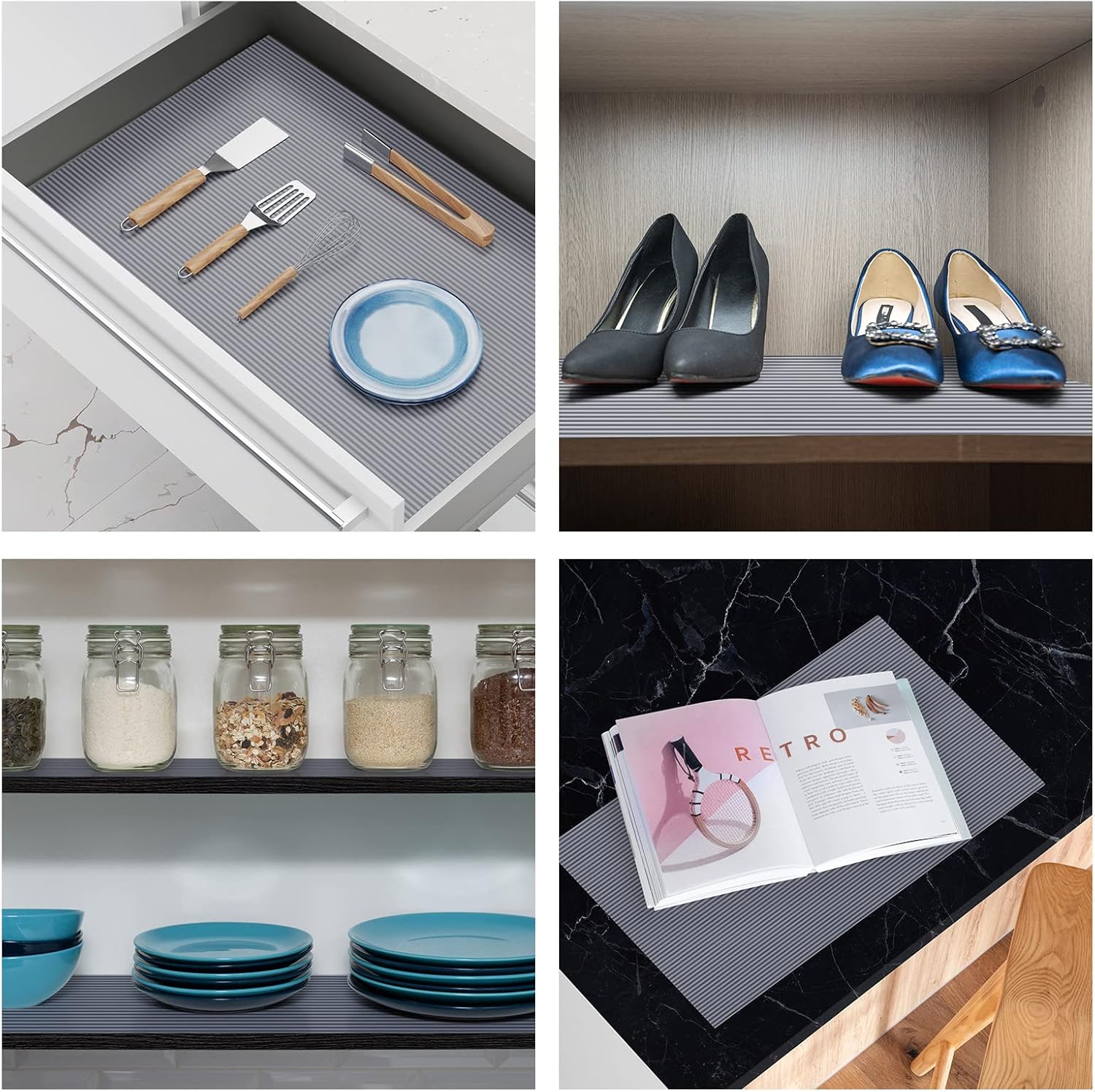 Revestimientos transparentes para armarios de cocina, revestimientos impermeables para cajones, revestimiento de estantes de cocina, revestimiento