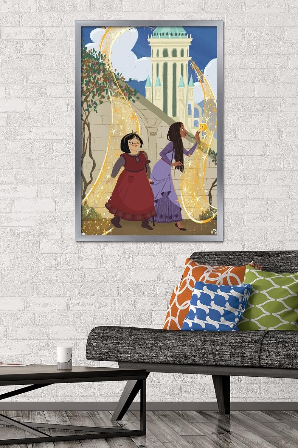 Trends International Disney Wish – Póster de collage de 3 (amigos), póster de pared, 22.37 x 34.00 pulgadas, versión enmarcada plateada