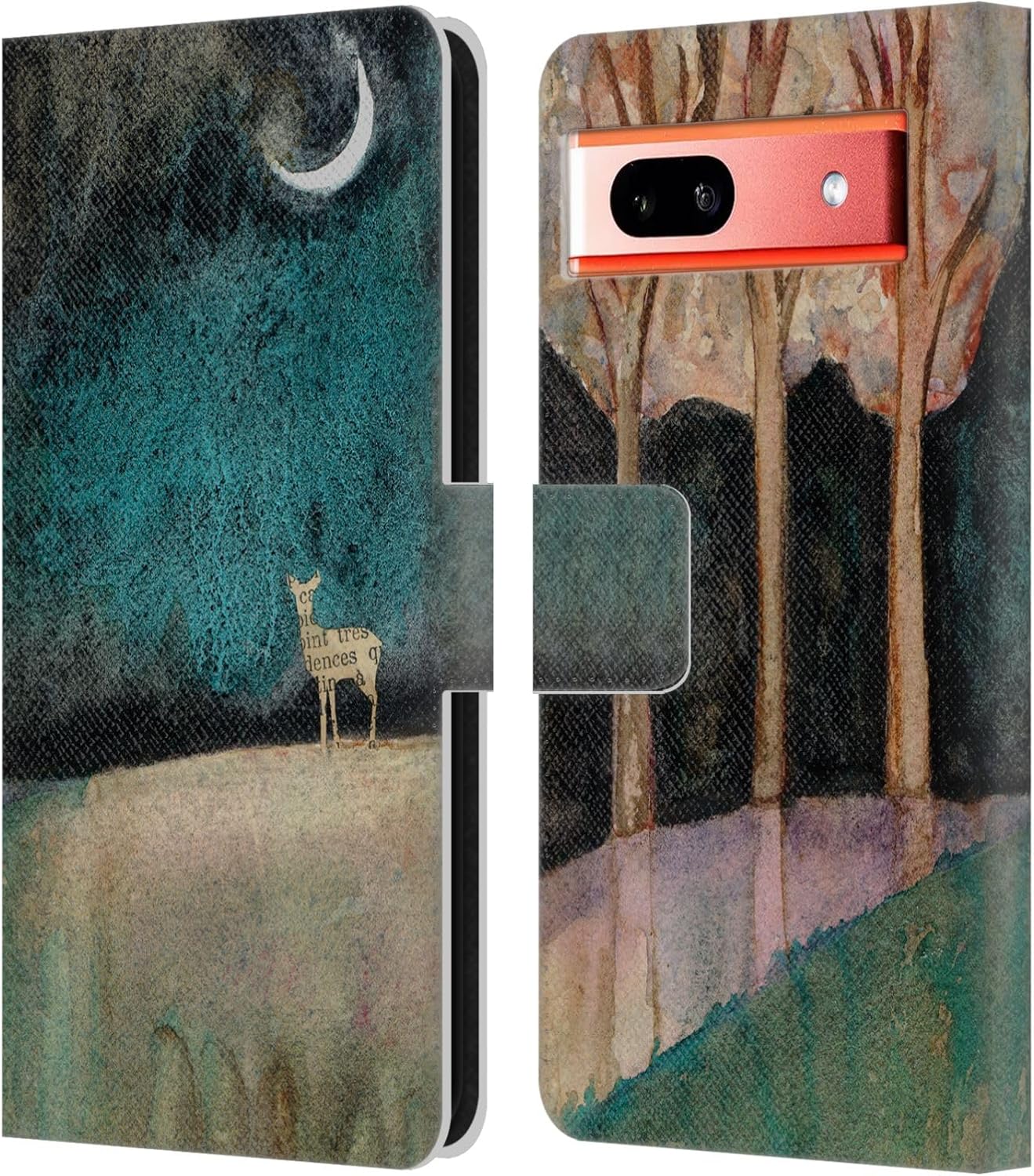 Head Case Designs Officially Licensed Wyanne Quiet Nature 2 Leather Book Wallet Case Cover Compatible with Google Pixel 7a