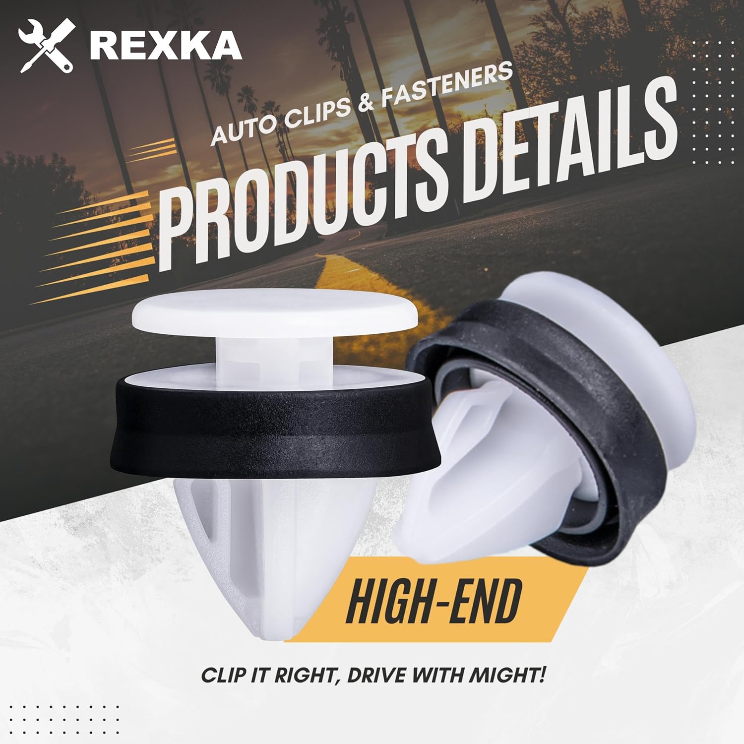 Rexka 40 piezas de retención de clip de moldeo de apertura de rueda compatible con Ford W716507-S300 Expedition EcoSport Transit 150 250 350