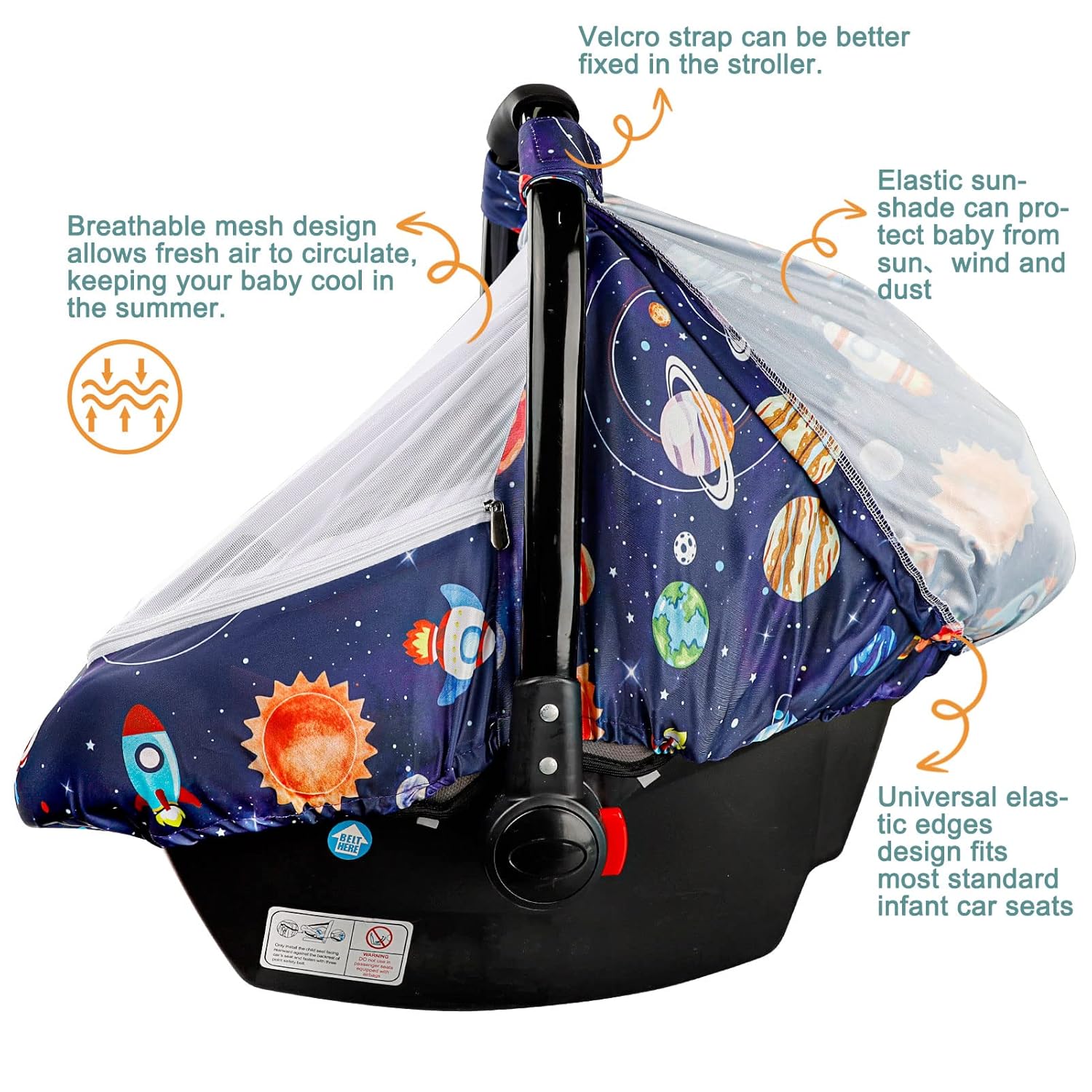 Soporte de cuerpo de cabeza de asiento de coche para bebé, Funda de asiento de coche para niño, Inserto de asiento de coche infantil, Cozy Sun &