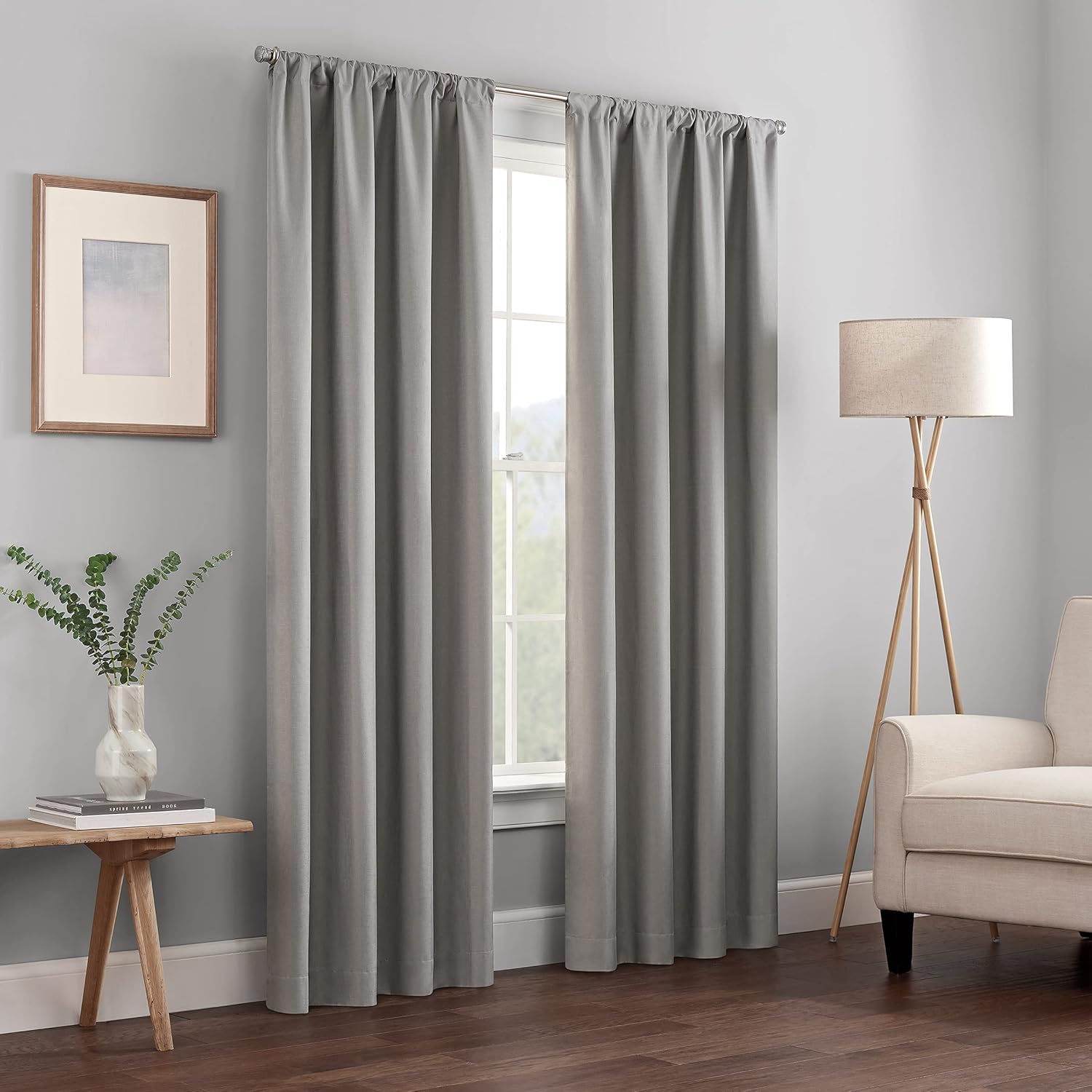 Eclipse Kendall – Cortinas térmicas blackout modernas con pasabarras para cortinero, para ventana de dormitorio o sala (1 panel), 42 x 84 pulgadas,