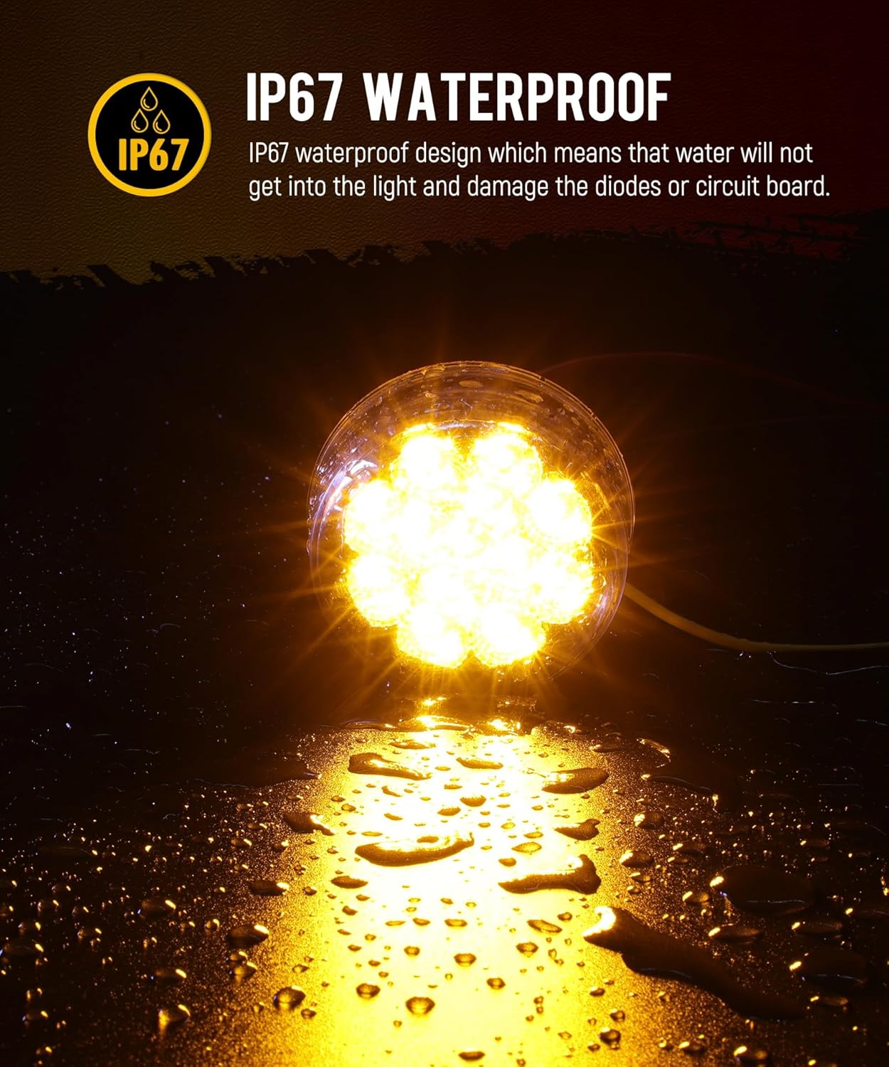 Partsam 10 luces marcadoras de doble revolución de 2.5 pulgadas, redondas, 13 LED, luces laterales ámbar, luces auxiliares azules para camión de