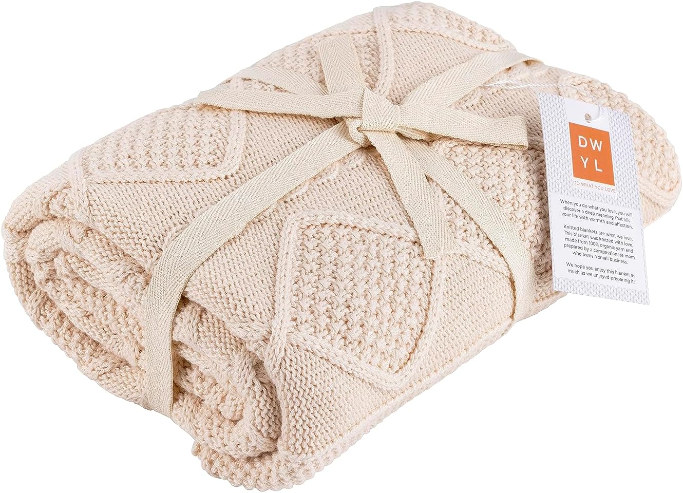 Haz lo que amas  Manta de punto para bebés para niñas y niños, suave y acogedora de algodón orgánico, manta de recepción para cuna, manta de regalo