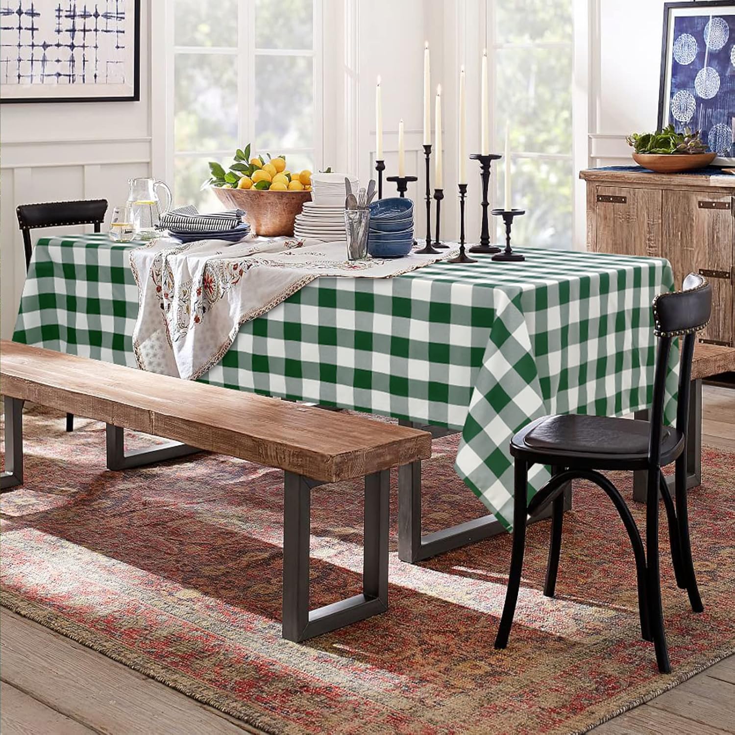 Hiasan – Mantel impermeable a cuadros para comedor y día de campo