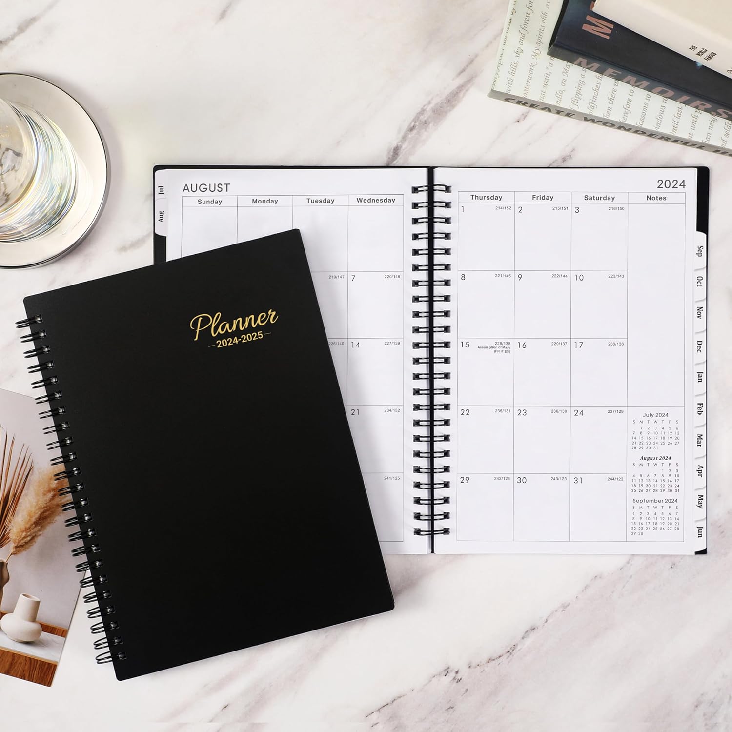 Agenda académica 2024-2025  Agenda semanal y mensual 2024-2025, julio 2024  junio 2025, planificador calendario, 6.4 x 8.5 pulgadas con cubierta