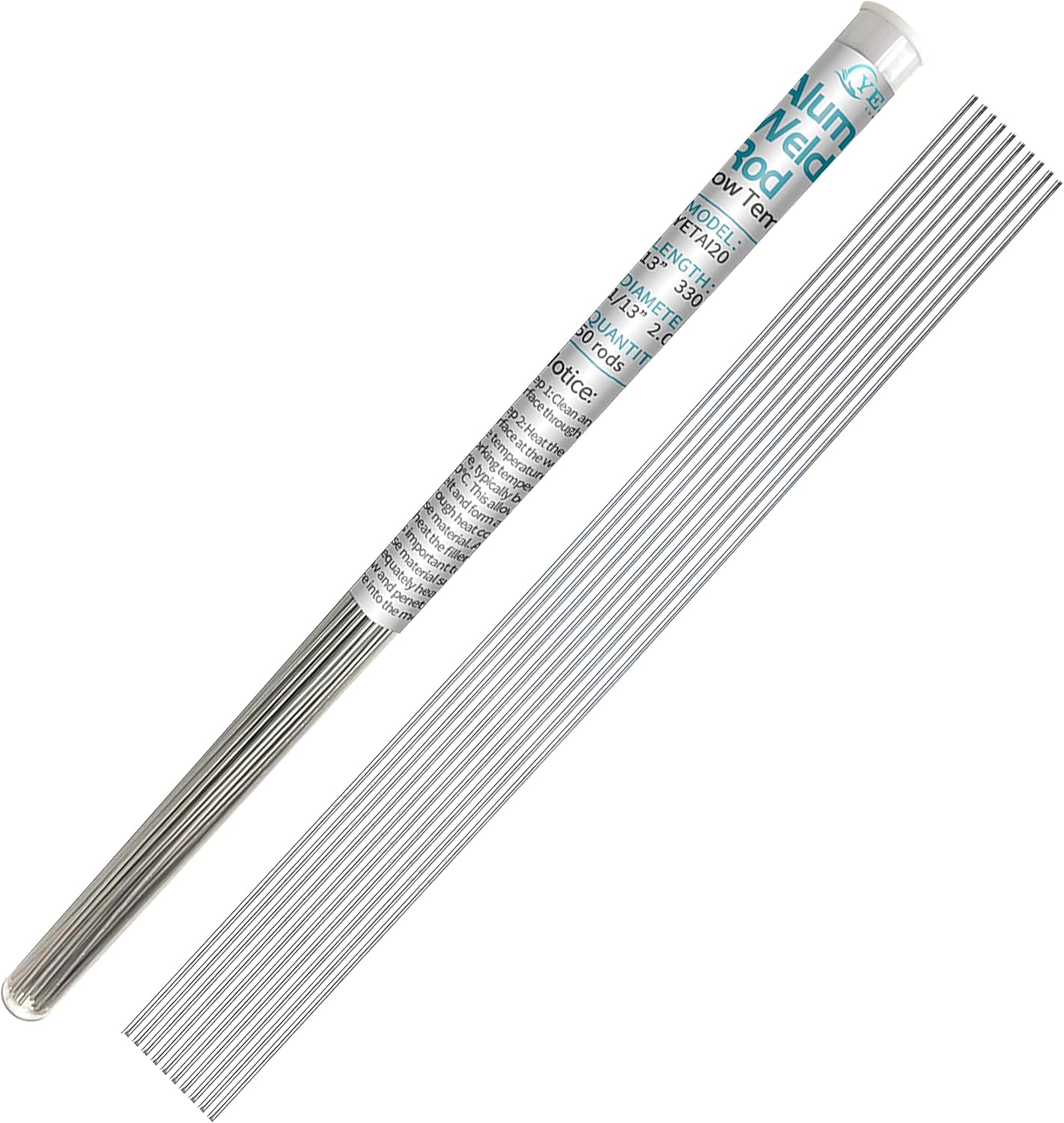 Varilla de soldadura de aluminio de 50 varillas 113 para antorcha de propano, varillas de soldadura de aluminio con núcleo de fundente, sin
