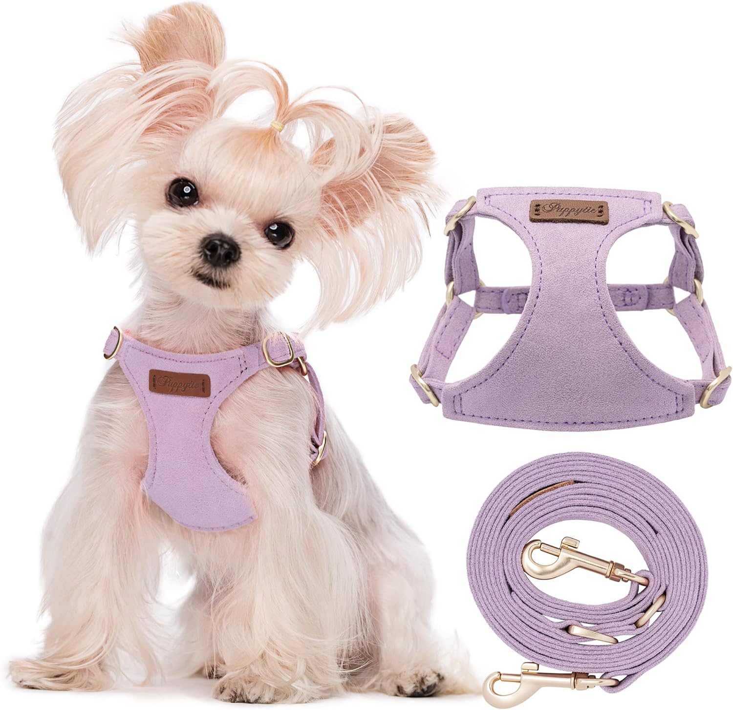 Puppytie Arnés sin tirones para cachorro, con correa multifunción, pechera suave y ajustable para mascota, no ahorca, chaleco a prueba de escape,