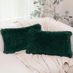 NordECO HOME Funda de cojín de forro polar de piel sintética suave de lujo, fundas de almohada decorativas, sin relleno de almohada, 12 x 20 NordECO HOME Funda de cojín de forro polar de piel sintética suave de lujo, fundas de almohada decorativas, sin relleno de almohada, 12 x 20