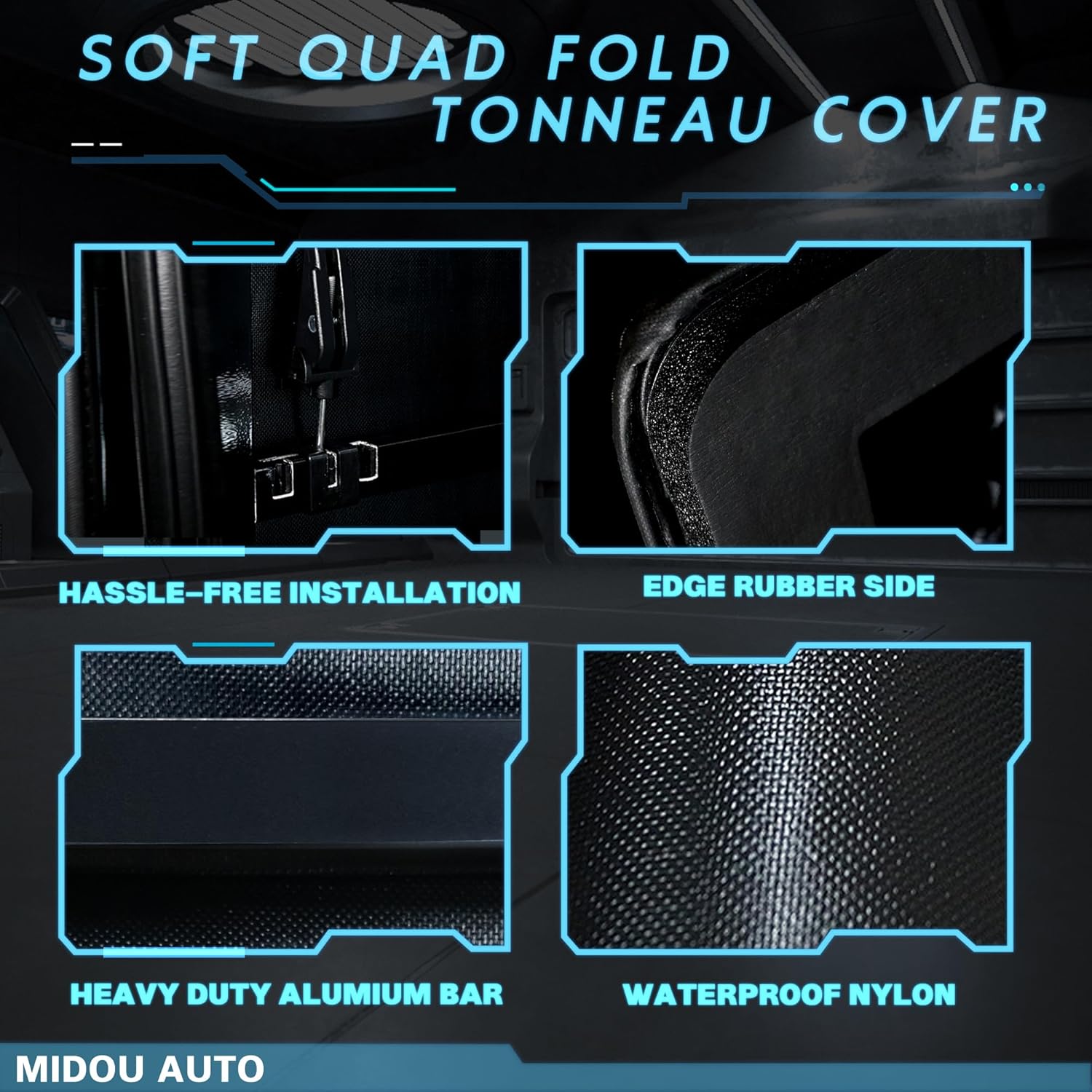 Funda suave para caja de camioneta Tonneau compatible con Dodge Ram 1500 2009-2023 (solo clásico 2019-2023) Fleetside de 5.7 pies sin Rambox