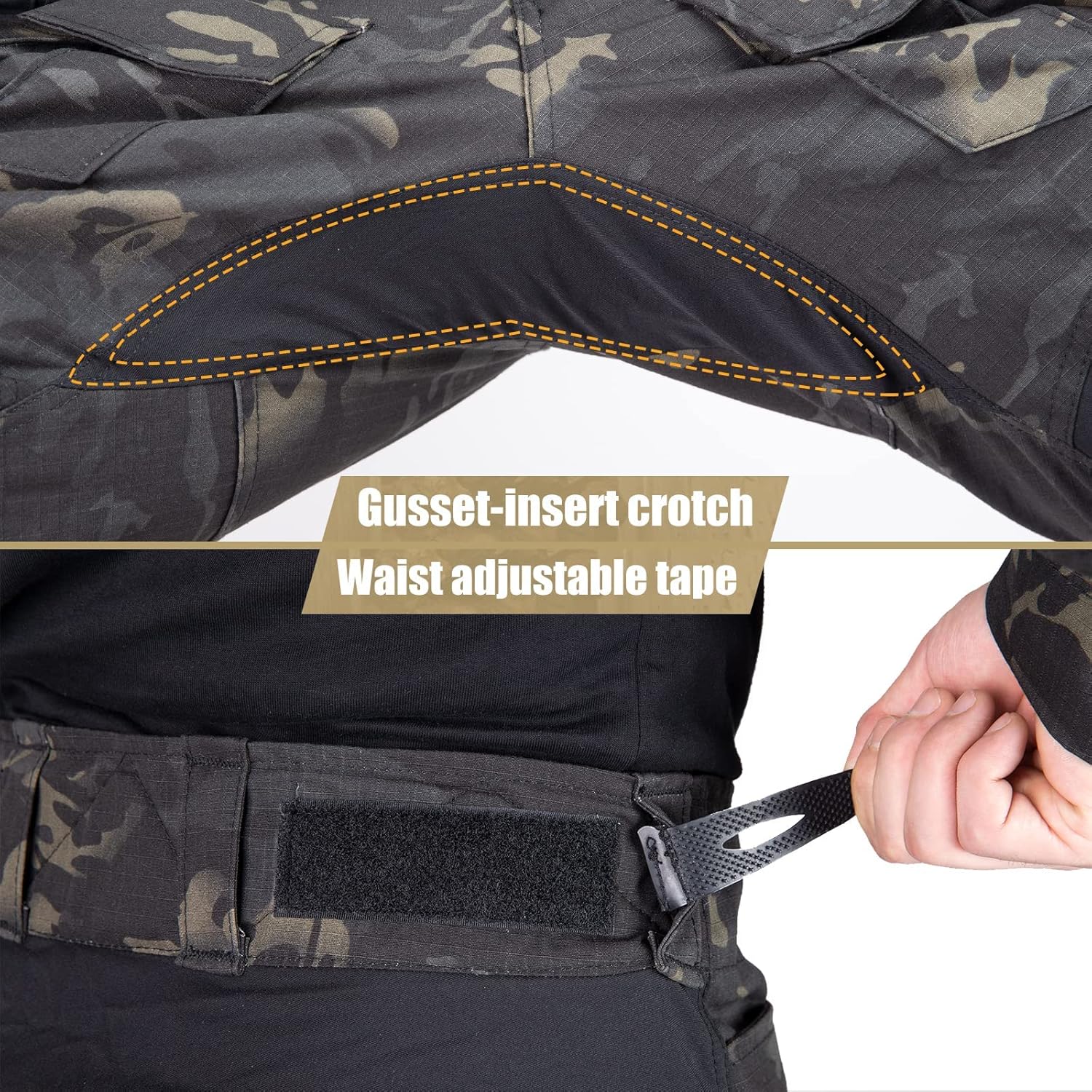 VOTAGOO Pantalones de combate con rodilleras, G3 Caza Camo Pantalones para Hombres Tactical Militar Paintball Pantalones Airsoft Gear