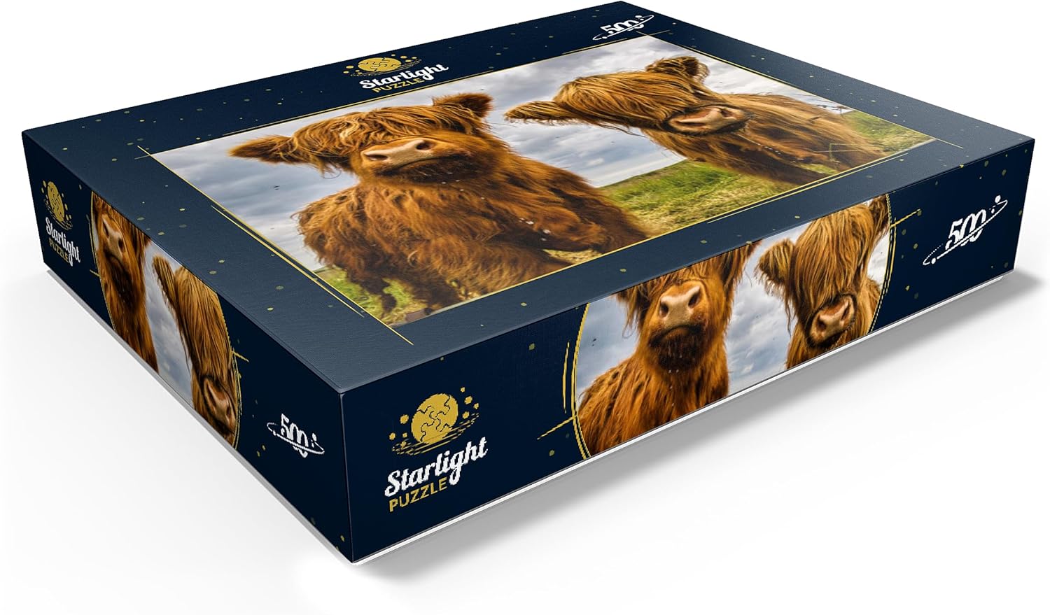 Two Highland Cows – Rompecabezas prémium de 500 piezas para adultos