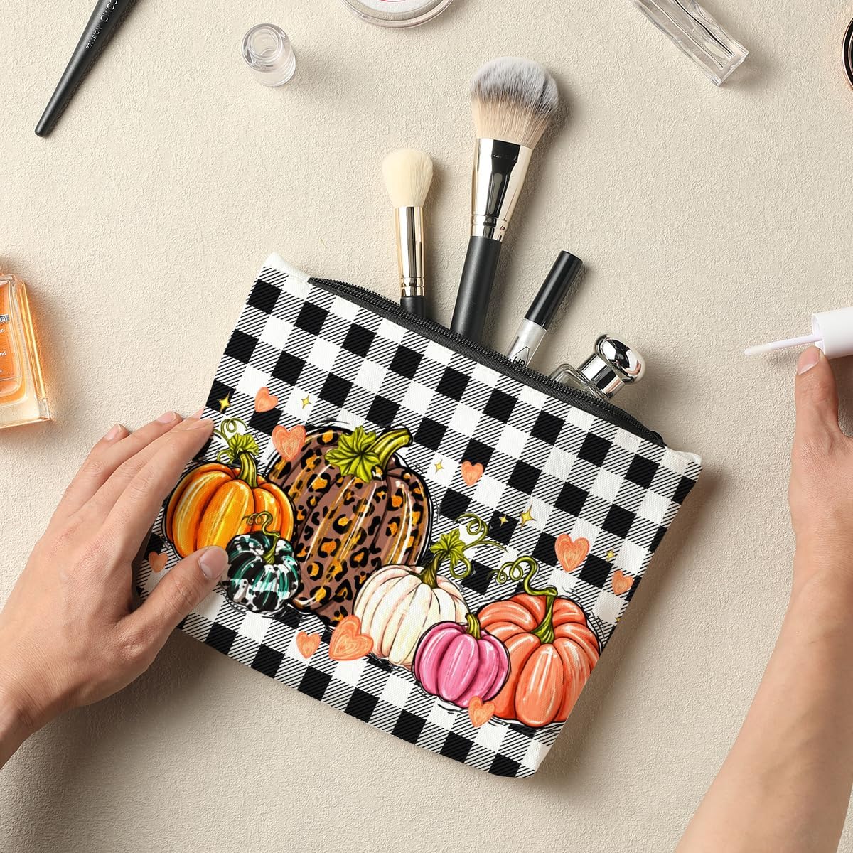 Regalos para amigos, regalos de agradecimiento, bolsa de maquillaje, regalos de cumpleaños para mujeres, bolsa de aseo de viaje, regalos de otoño