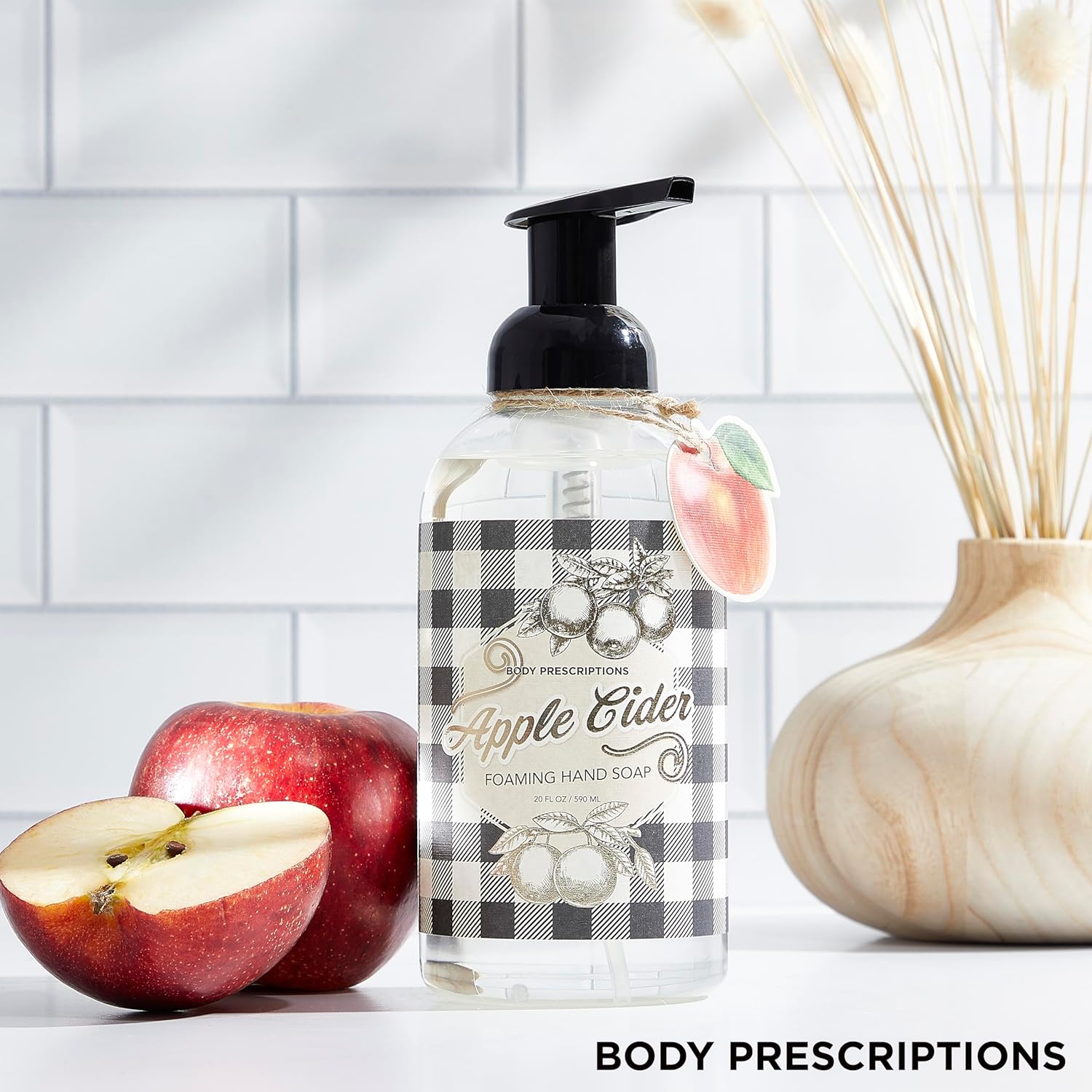 Body Prescriptions Jabón de manos espumoso de sidra de manzana  Limpieza profunda suave para manos suaves y limpias, 20.0 fl oz