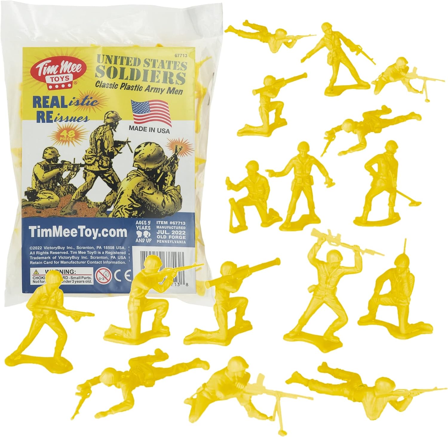 TimMee – Figuras de soldado de juguete de plástico para hombre, 48 piezas, hechas en Estados Unidos