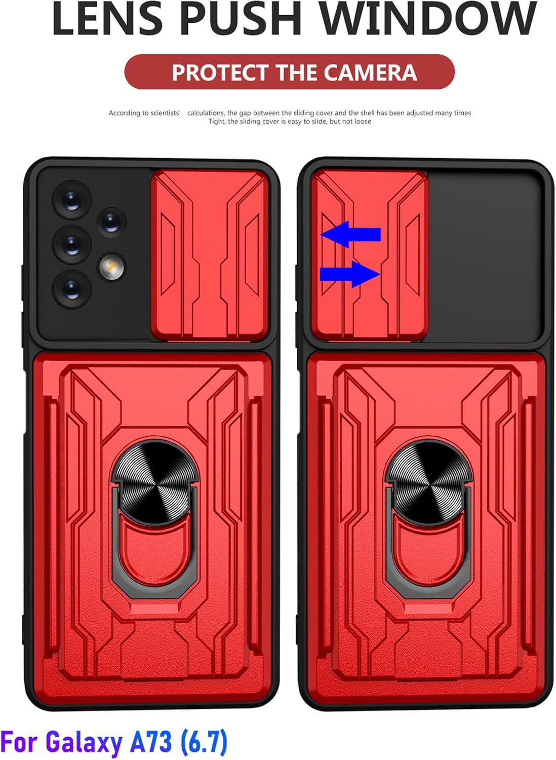 LMDAMZ Funda tipo cartera para Galaxy A73 (5G), ranura para tarjeta de crédito, diseño portátil, resistente, doble capa acolchada, protección de