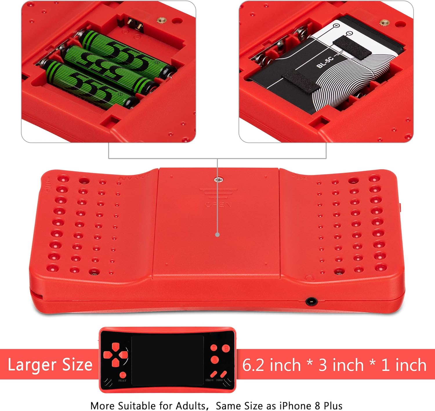 Consola de juegos de mano portátil Haopapa Retro Plus, reproductor de videojuegos integrado con 218 juegos clásicos, LCD de 3.5 pulgadas, gran