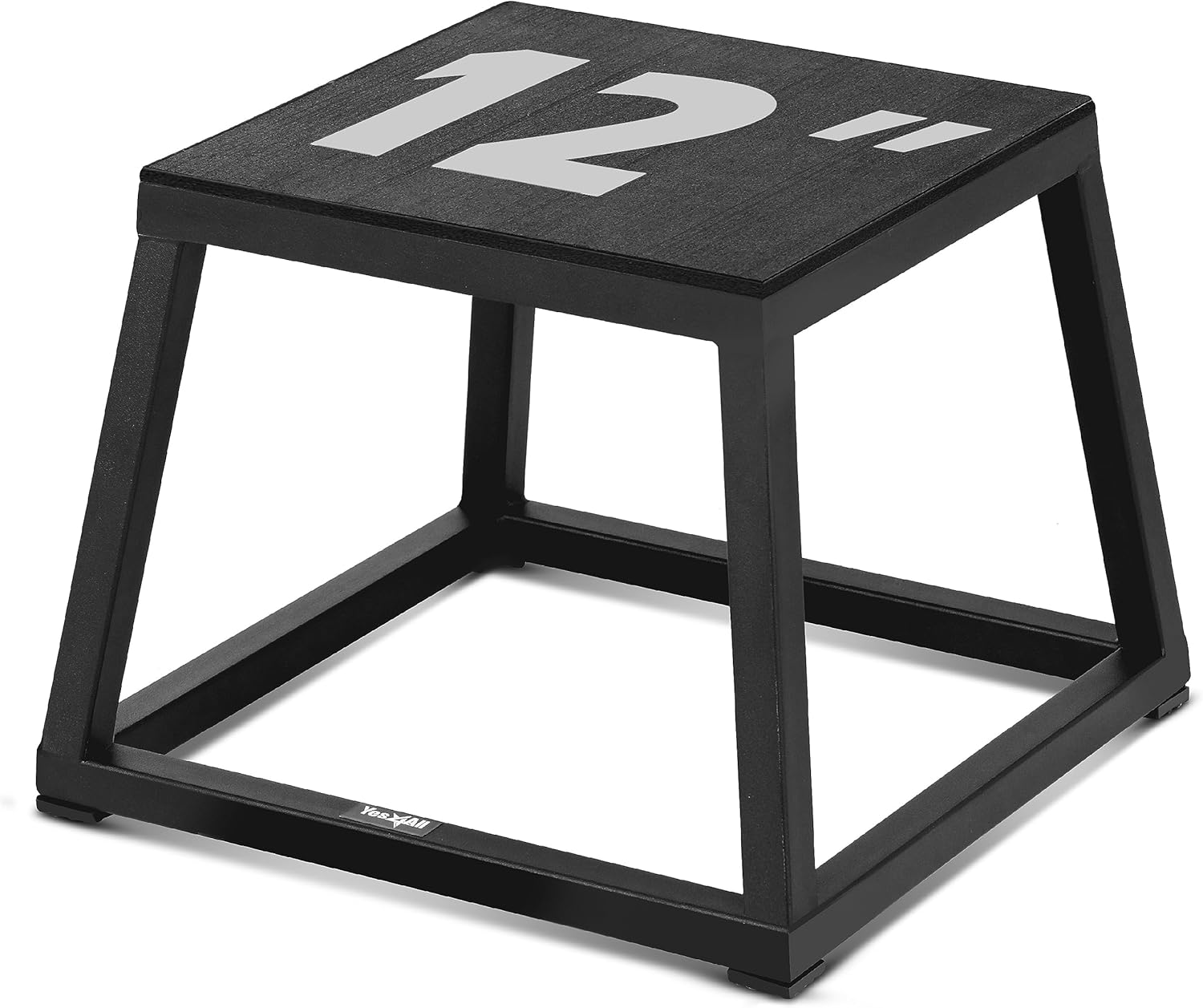 Yes4All Caja pliométrica de metal, soporta hasta 550 libras, llega montada, caja pliométrica resistente, antideslizante, perfecta para entrenamiento