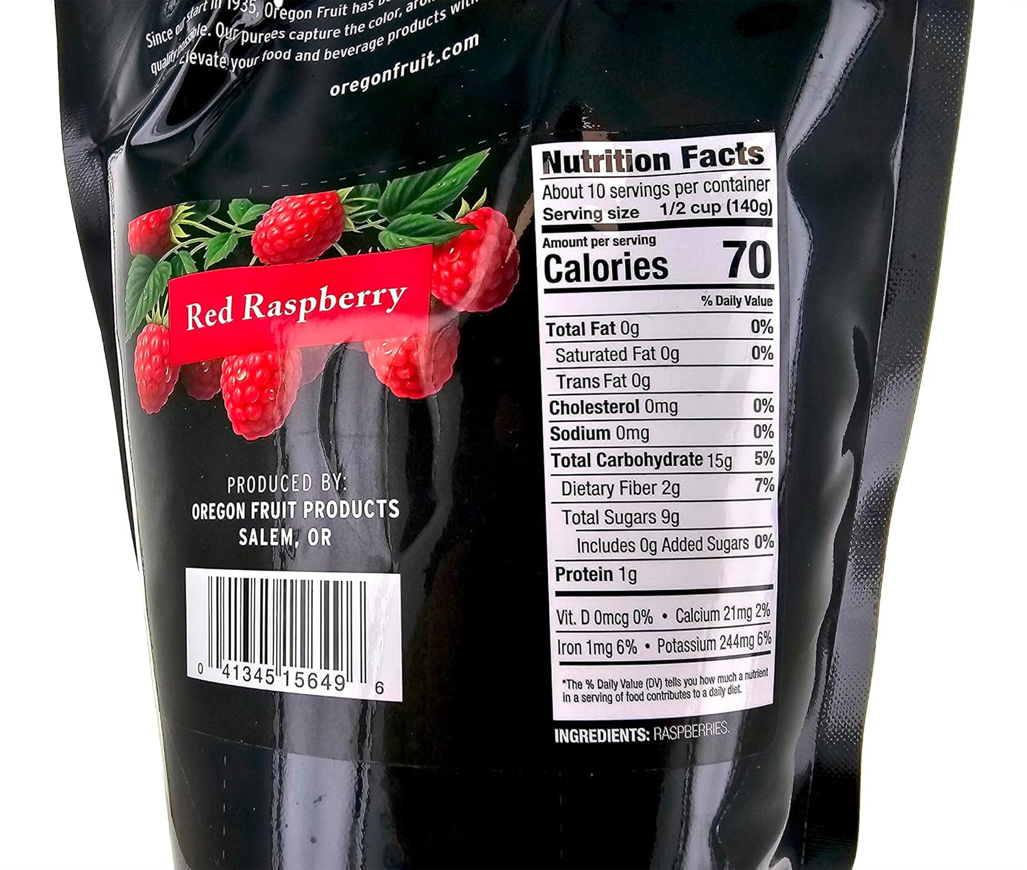 Puré de fruta de frambuesa roja Productos de frutas de Oregon para vino, cerveza Mead y base Mohito Vejiga de 49 oz