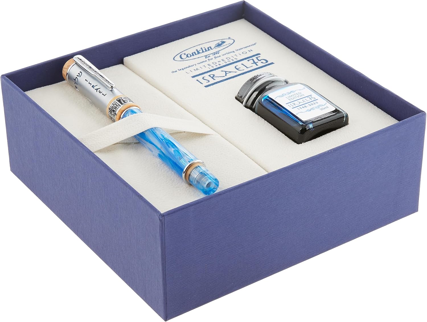 Conklin Israel 75 ANIVERSARY DIAMOND JUBILEE COLLECTION Edición Limitada 1948 Pluma Estilográfica – F