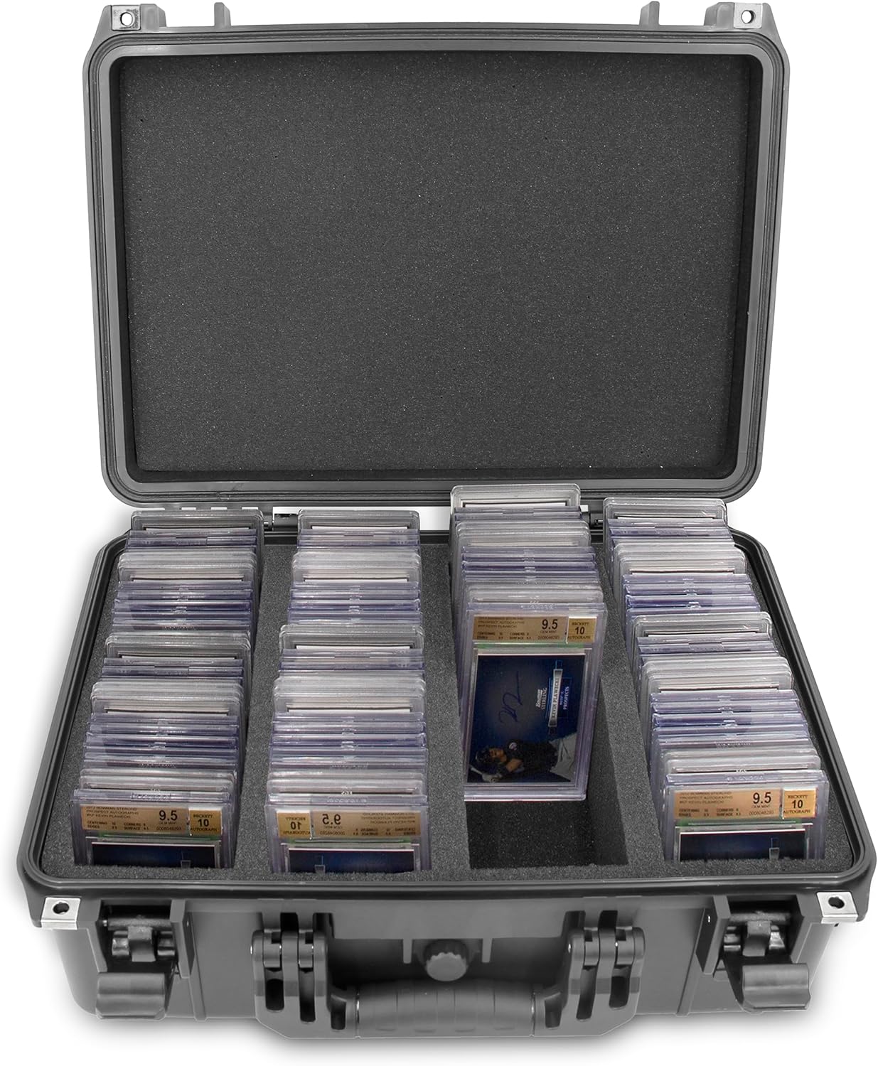 CASEMATIX Funda de tarjeta graduada Pro Edition compatible con más de 120 tarjetas comerciales deportivas BGS PSA, caja de tarjetas comerciales de