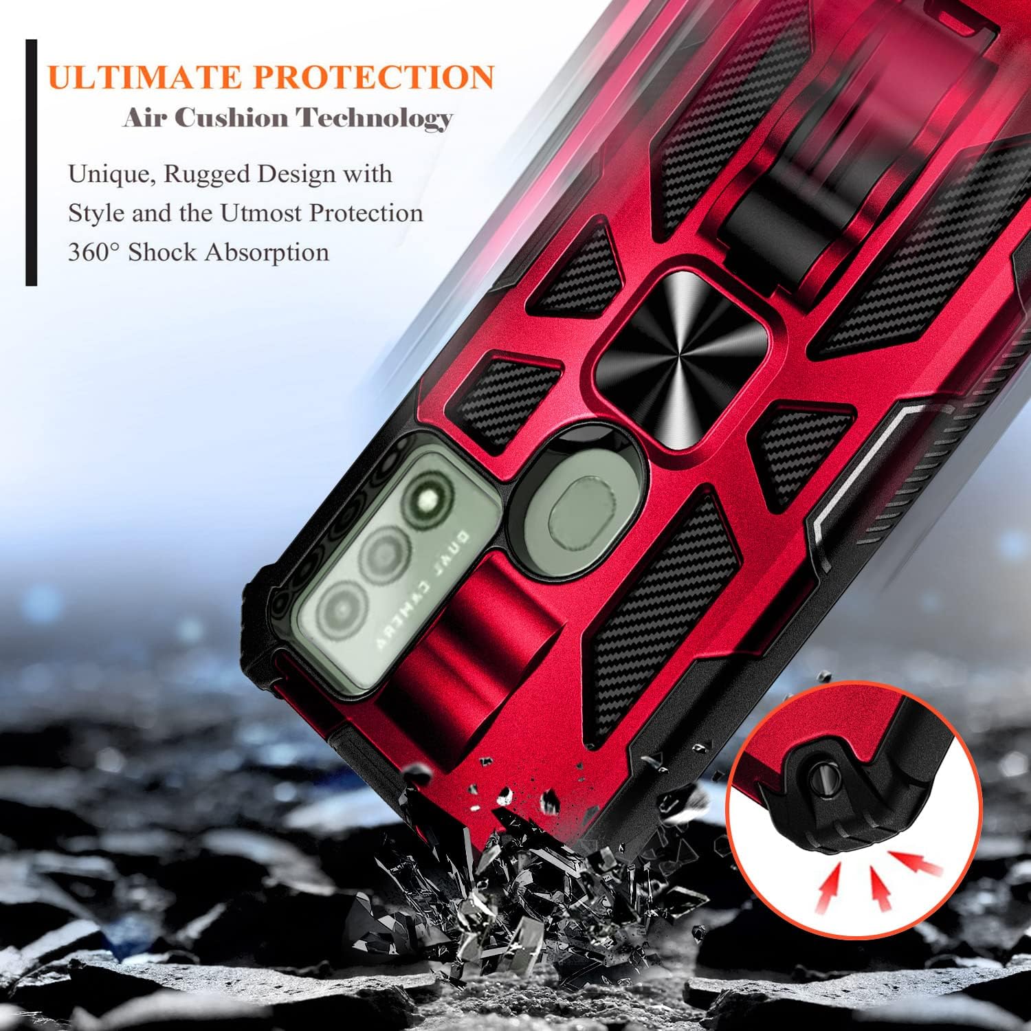 NZND Funda compatible con WIKO Voix U616AT con protector de pantalla de vidrio templado, protección de cuerpo completo grado militar funda de