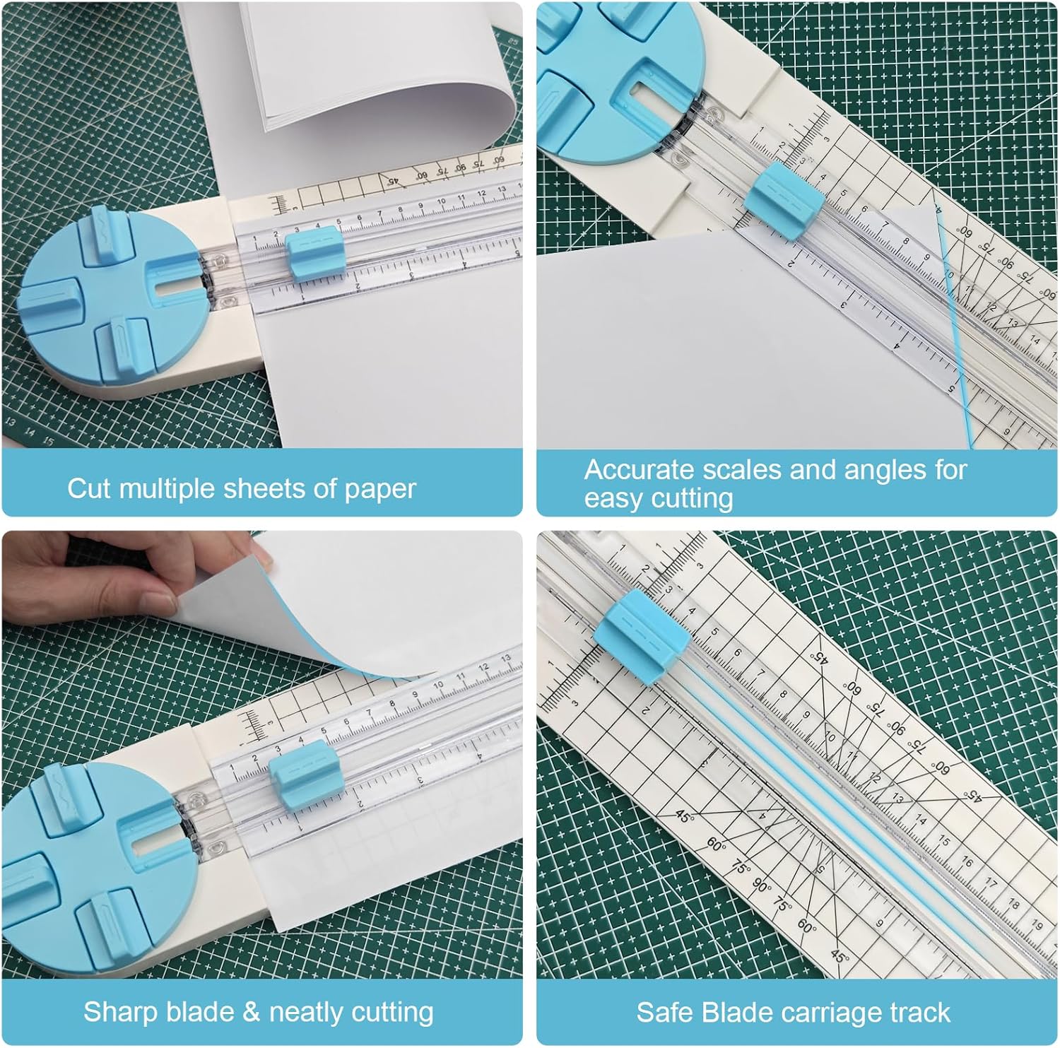Cortador de papel, cortador de papel artesanal de 4 estilos, herramienta multifunción para cortar papel, fotos, álbumes de recortes, postales