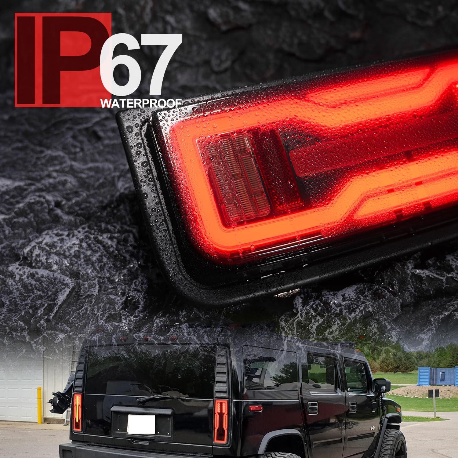 NSLUMO Último estilo EV LED conjunto de luz trasera para 2003 2004 2005 2006 2007 2008 2009 Hummer-H2 SUV LED trasera nieblafrenomarcha atrás  kit