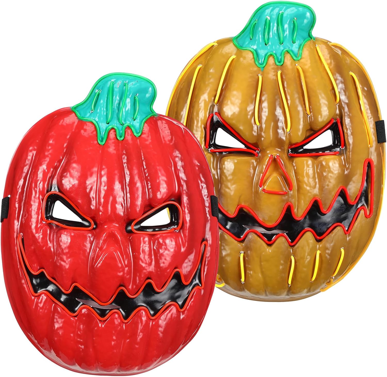 Liliful 2 máscaras de calabaza de Halloween, máscara de miedo para Halloween, festival, cosplay, fiesta, decoración, disfraz