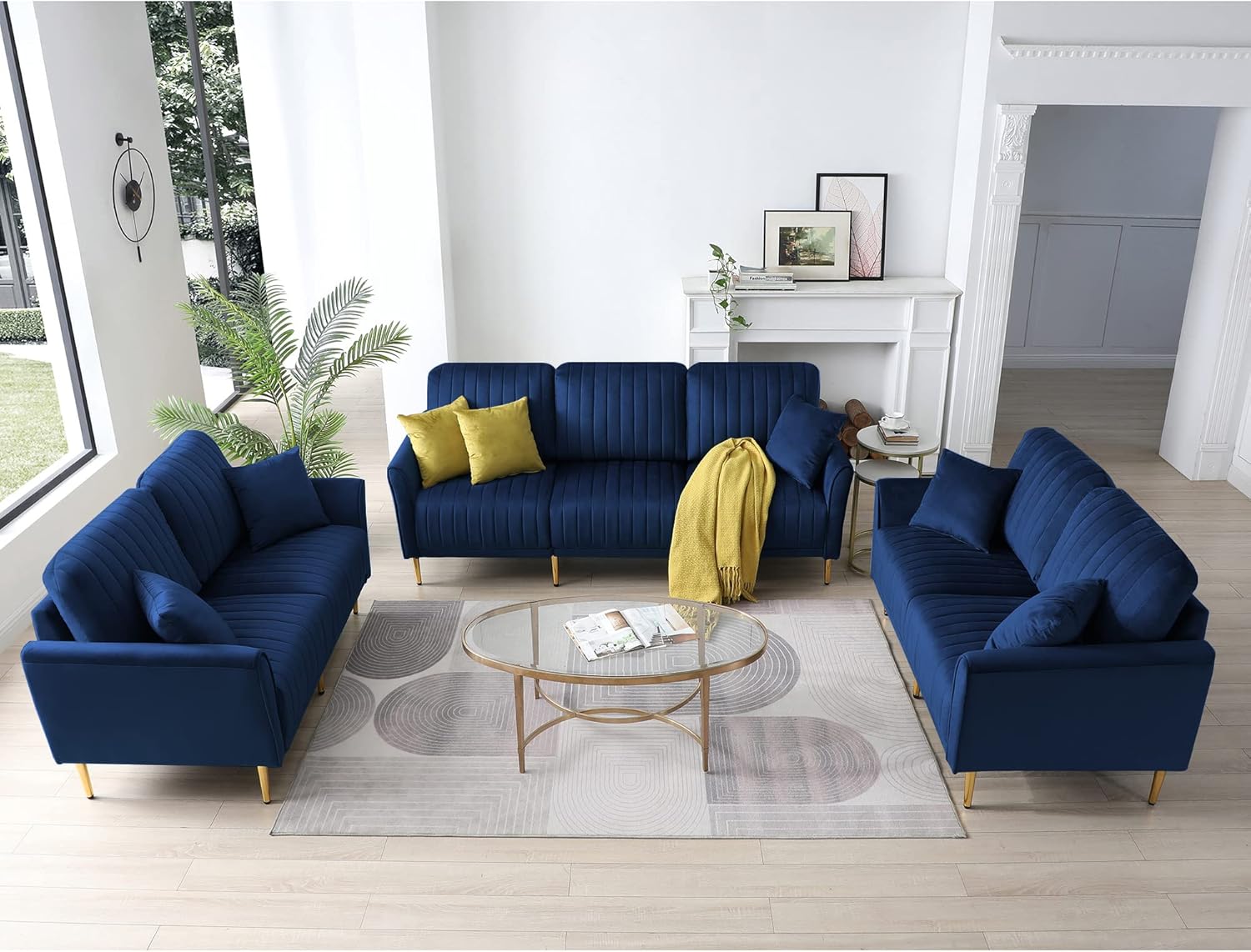 Tmosi Moderno sofá individual de terciopelo, sillón decorativo con almohadas de respaldo extraíbles, silla moderna Arm Club Leisure con patas de