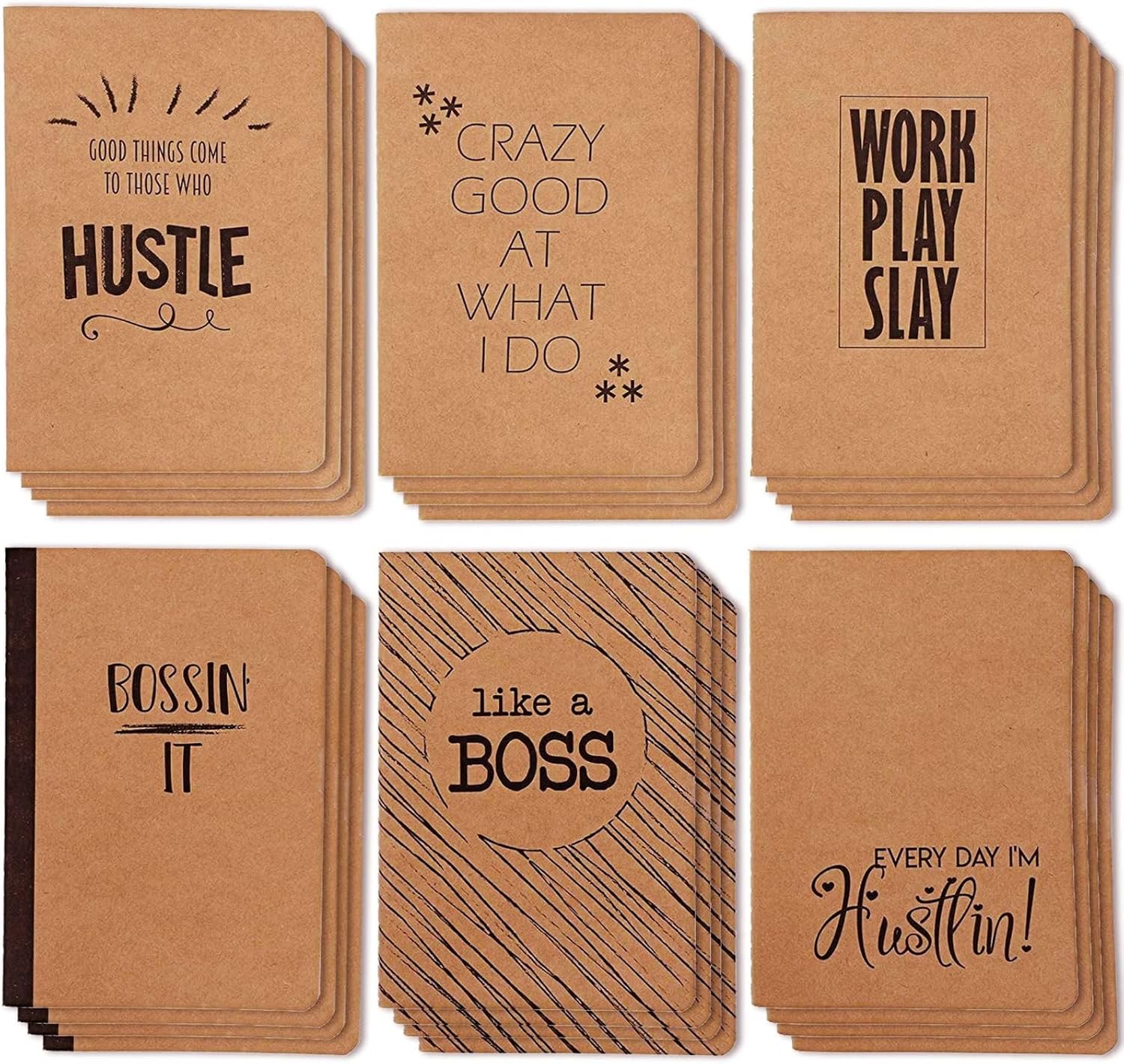 Paper Junkie Paquete de 24 cuadernos motivacionales a granel, diarios inspiradores forrados para compañeros de trabajo, regalos de empleados de