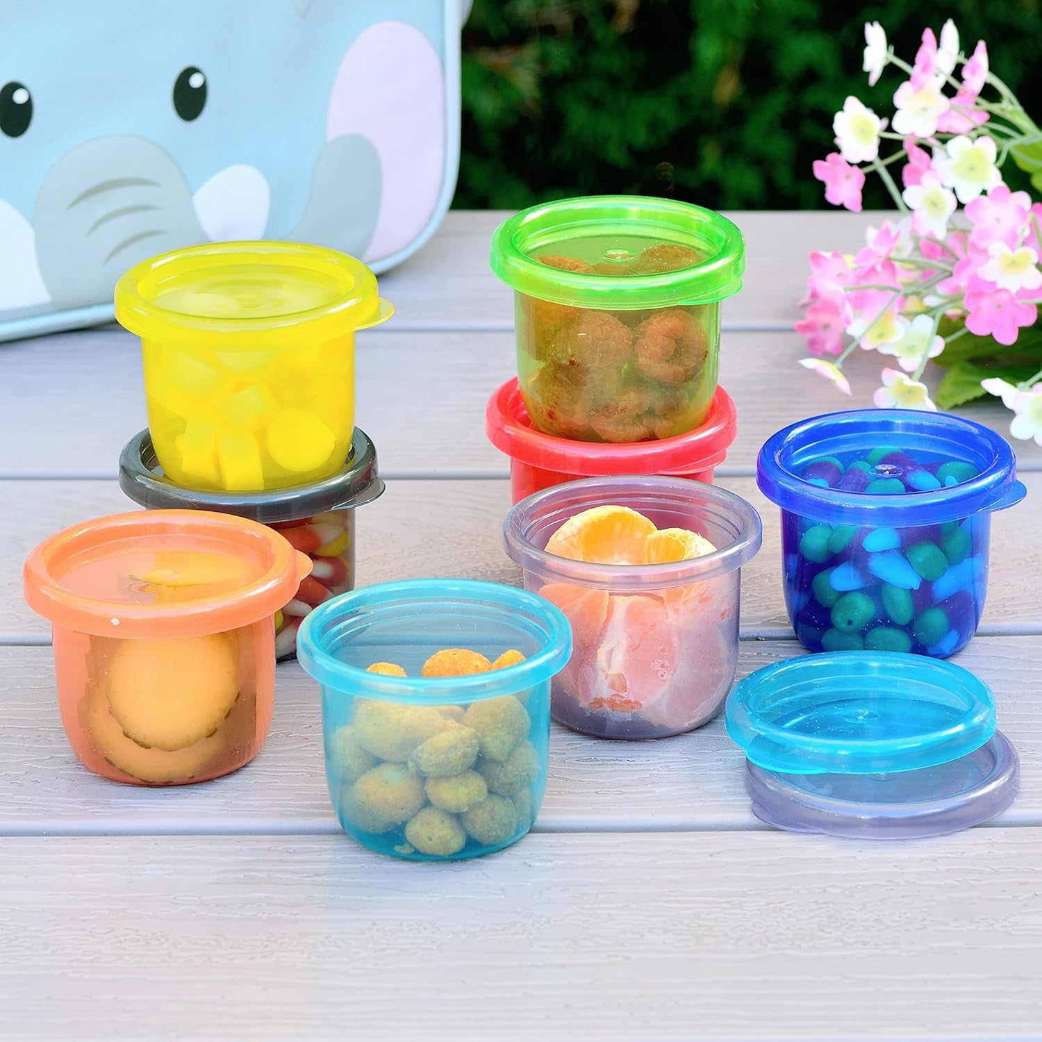 Youngever 9 juegos de almacenamiento de alimentos para bebés, recipientes de plástico para alimentos para bebés (4 onzas)