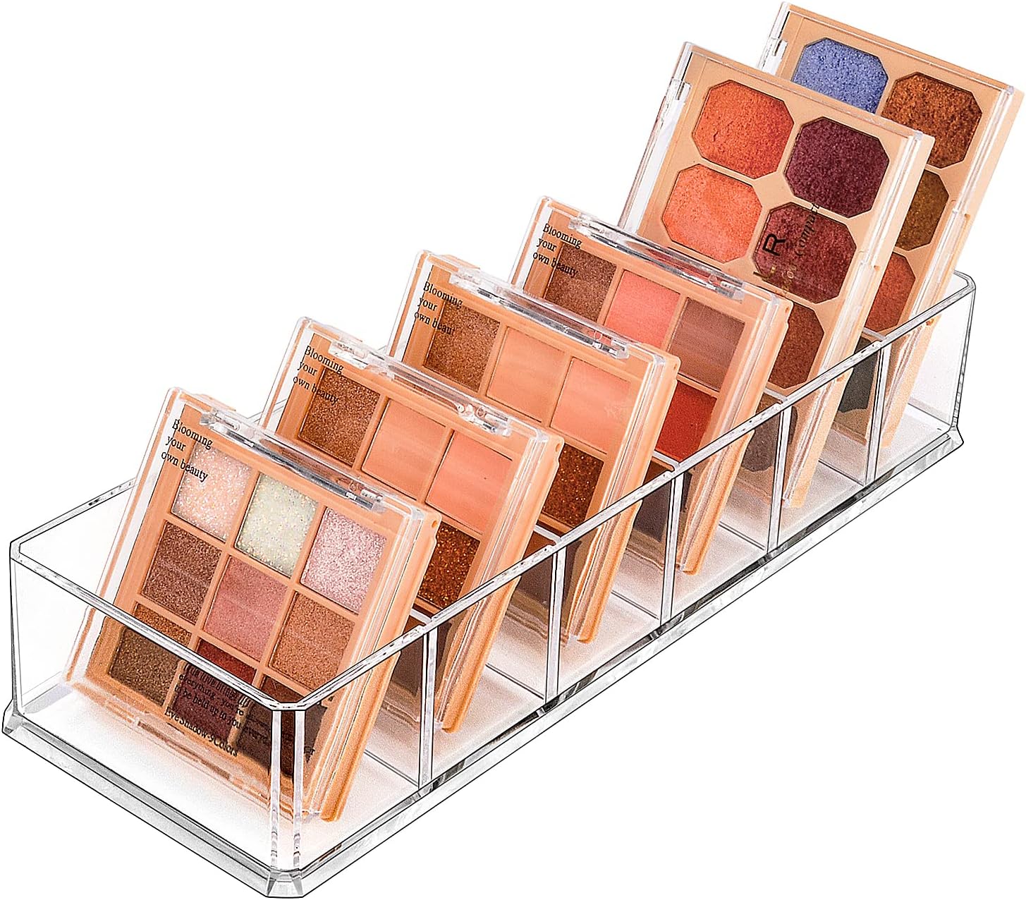 JessLab Organizador de acrílico, 6 secciones de cubo organizador de maquillaje para cajón, organizador de maquillaje para tocador, encimera, baño,