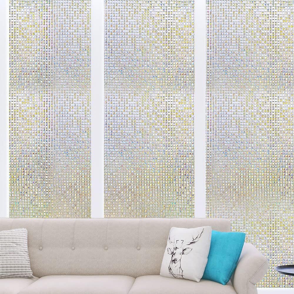 Película de mosaico 3D para ventana, película de vidrio esmerilado para ventana, calcomanías decorativas de vinilo para ventana, anti-UV, adherencia
