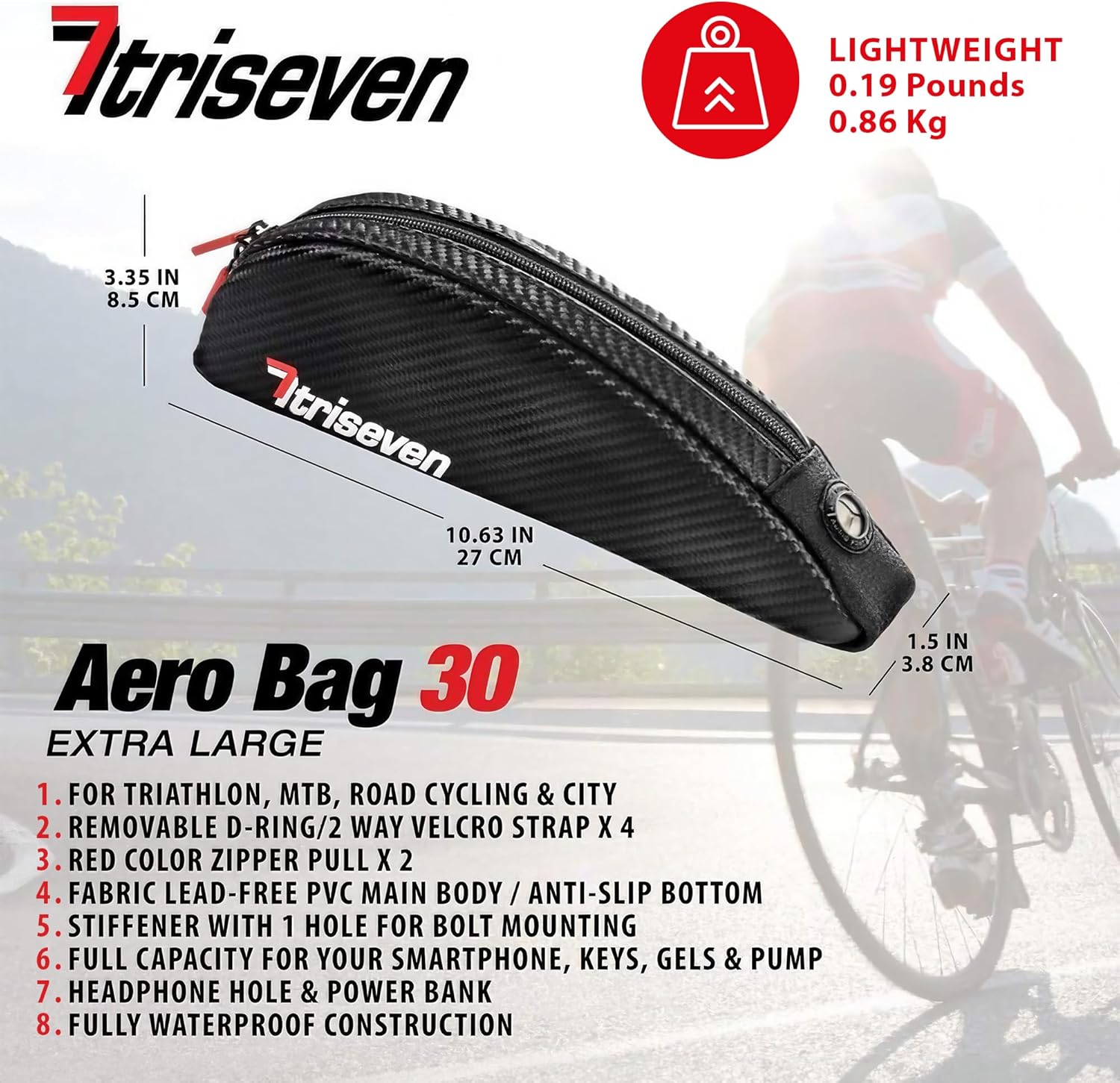 Bolsa de bicicleta Bolsa de marco – Bolsa triangular para bicicleta – Bolsa de almacenamiento para bicicletas – Marco de bicicleta – Bolsa para MTB