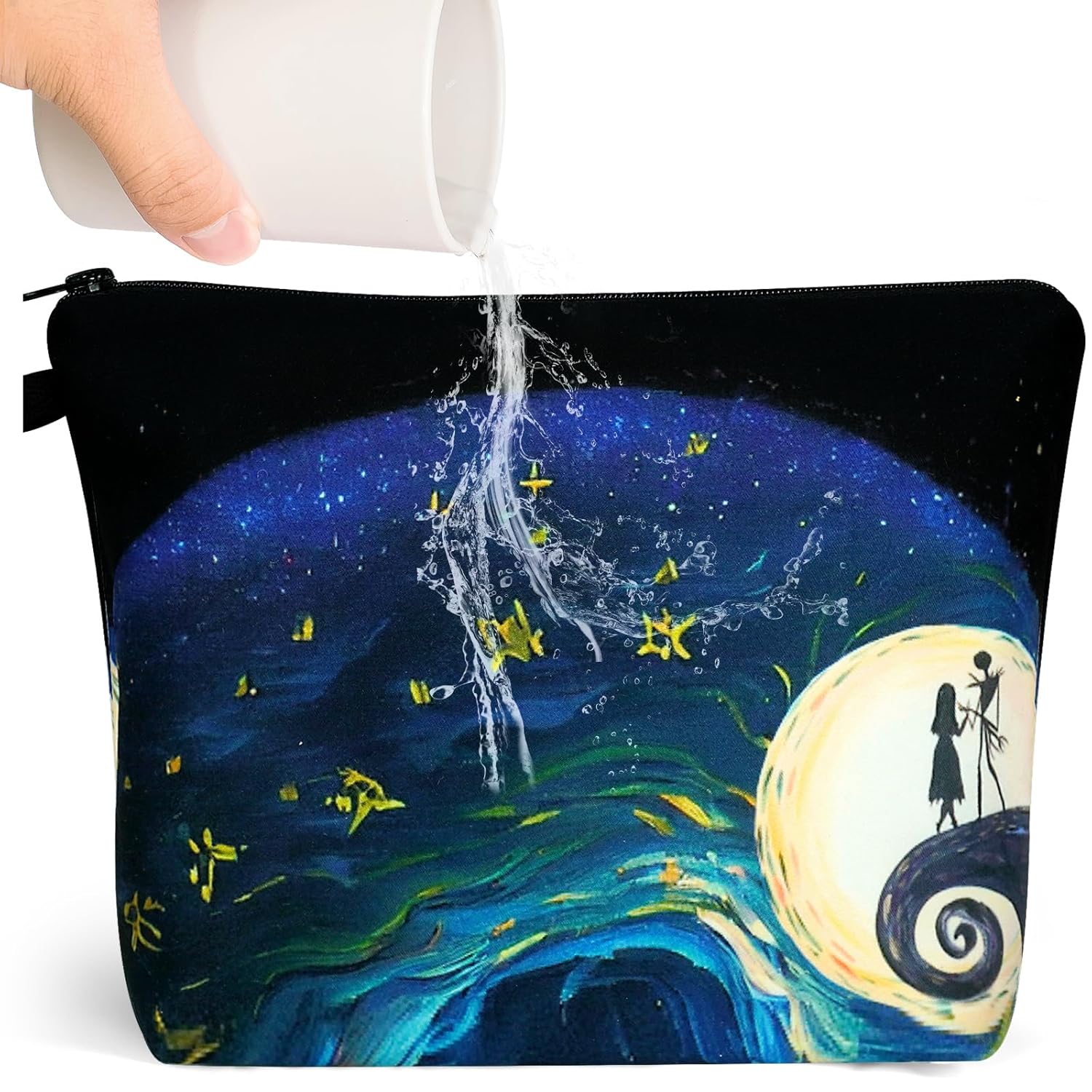 Noozion Juego de 2 bolsas de cosméticos resistentes al agua, bolsas de maquillaje espaciosas, bolsa de aseo de viaje, organizador de cosméticos,