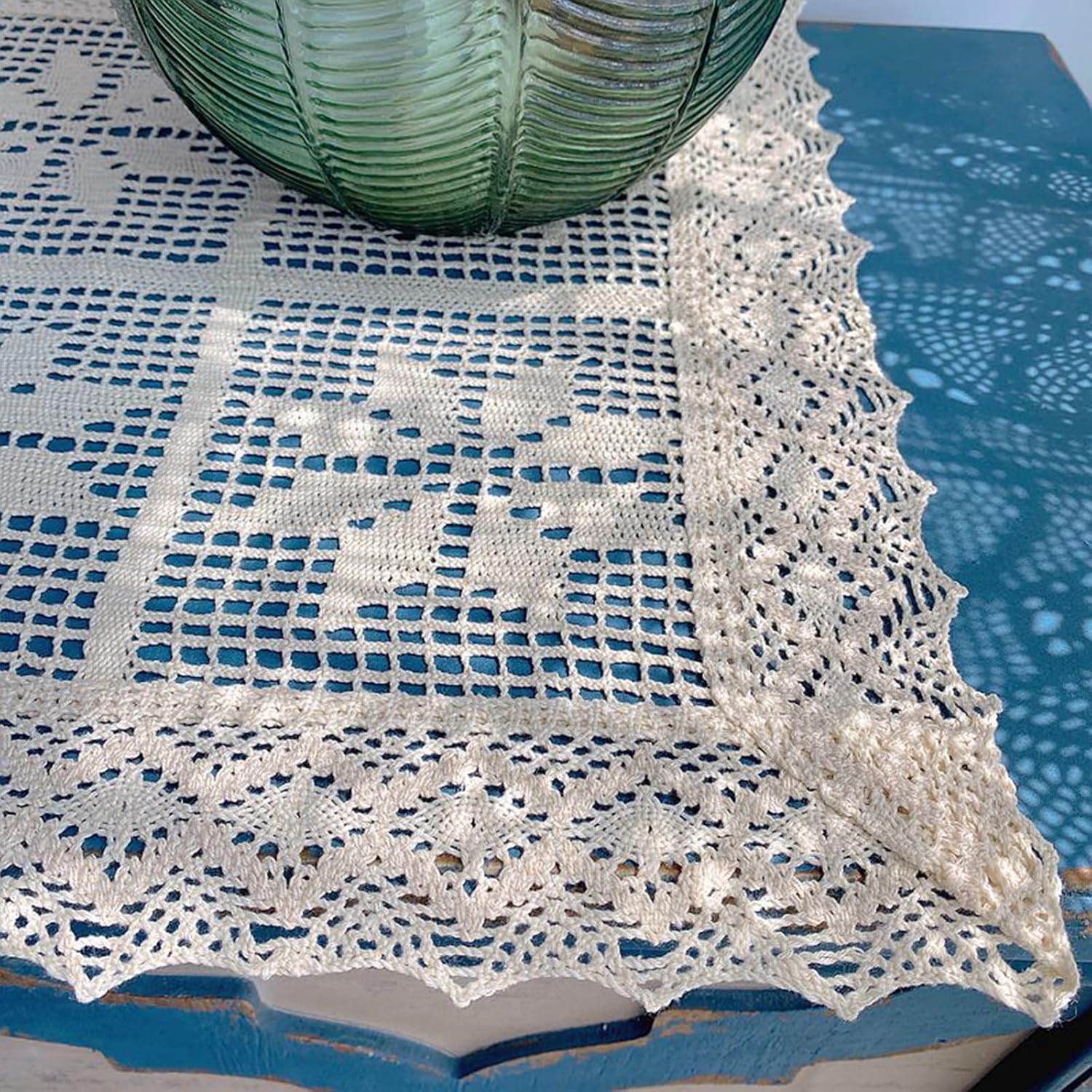 Cubierta elegante de ganchillo Dollies para fiestas, banquetes, centro de mesa, 15 x 51 pulgadas, regalo de inauguración de la casa, fácil de
