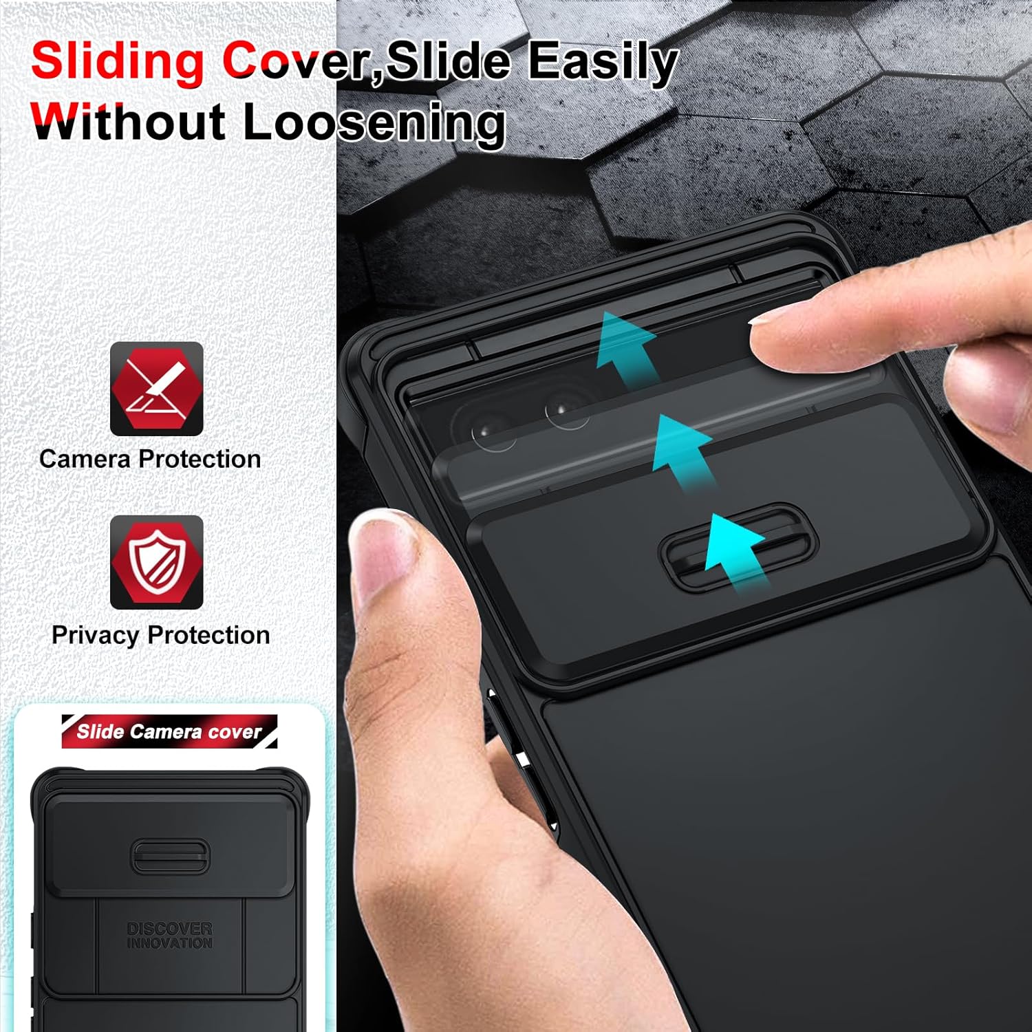 LeYi Funda para Pixel 6A (2022) Funda para teléfono Google Pixel 6A con cubierta deslizante para cámara y 2 protectores de pantalla de vidrio