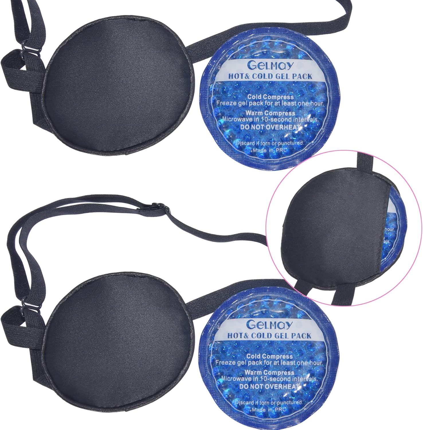 GELMAY Parches de ojo de hielo para ojos fríos y calientes para ojos de estrabismo perezosos hinchados, parche de seda pura médico después de