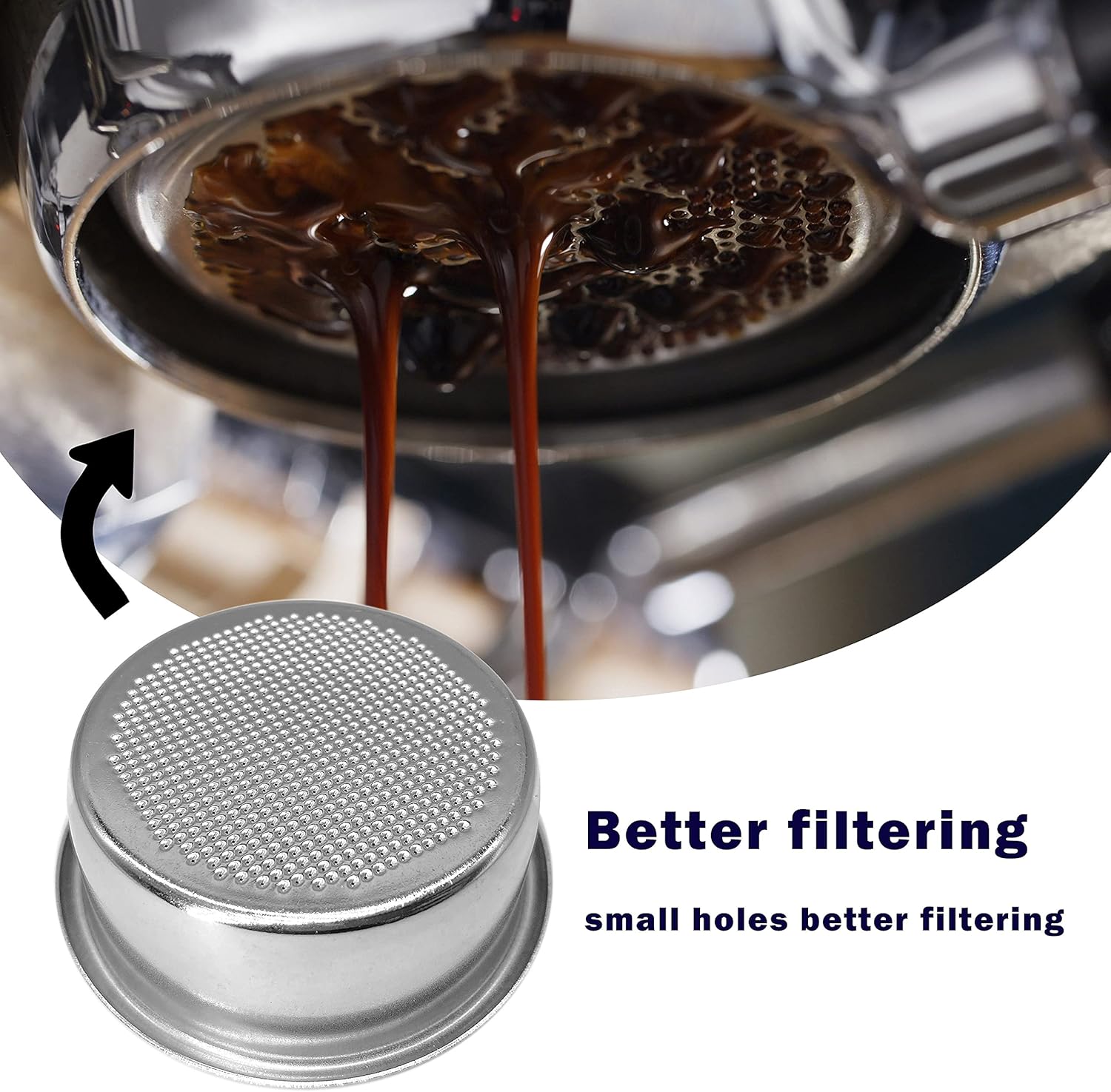 NEOUZA Cesta portafiltro de 2.008 in para Delonghi EC680EC685 Breville 250XL Yabano Coffee Espresso Machine  Doble taza no presurizada, acero