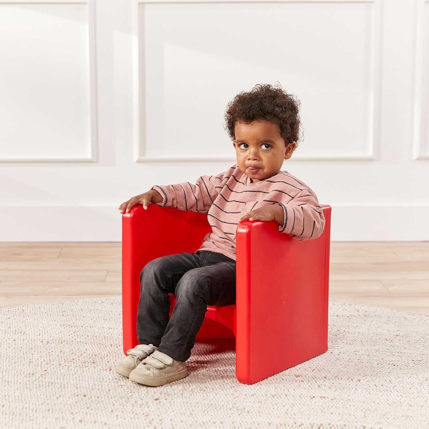 ECR4Kids Tri-Me 3 en 1 silla cubo, muebles para niños, rojo