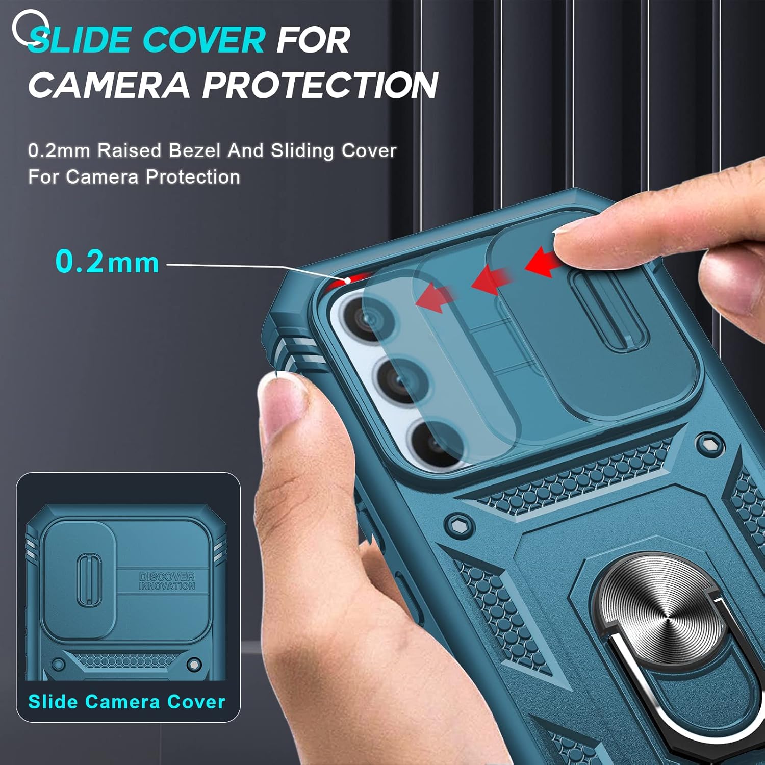 LeYi Funda para Samsung A54 Funda para teléfono Galaxy A54 5G con cubierta deslizante para cámara + 2 protectores de pantalla de vidrio templado,