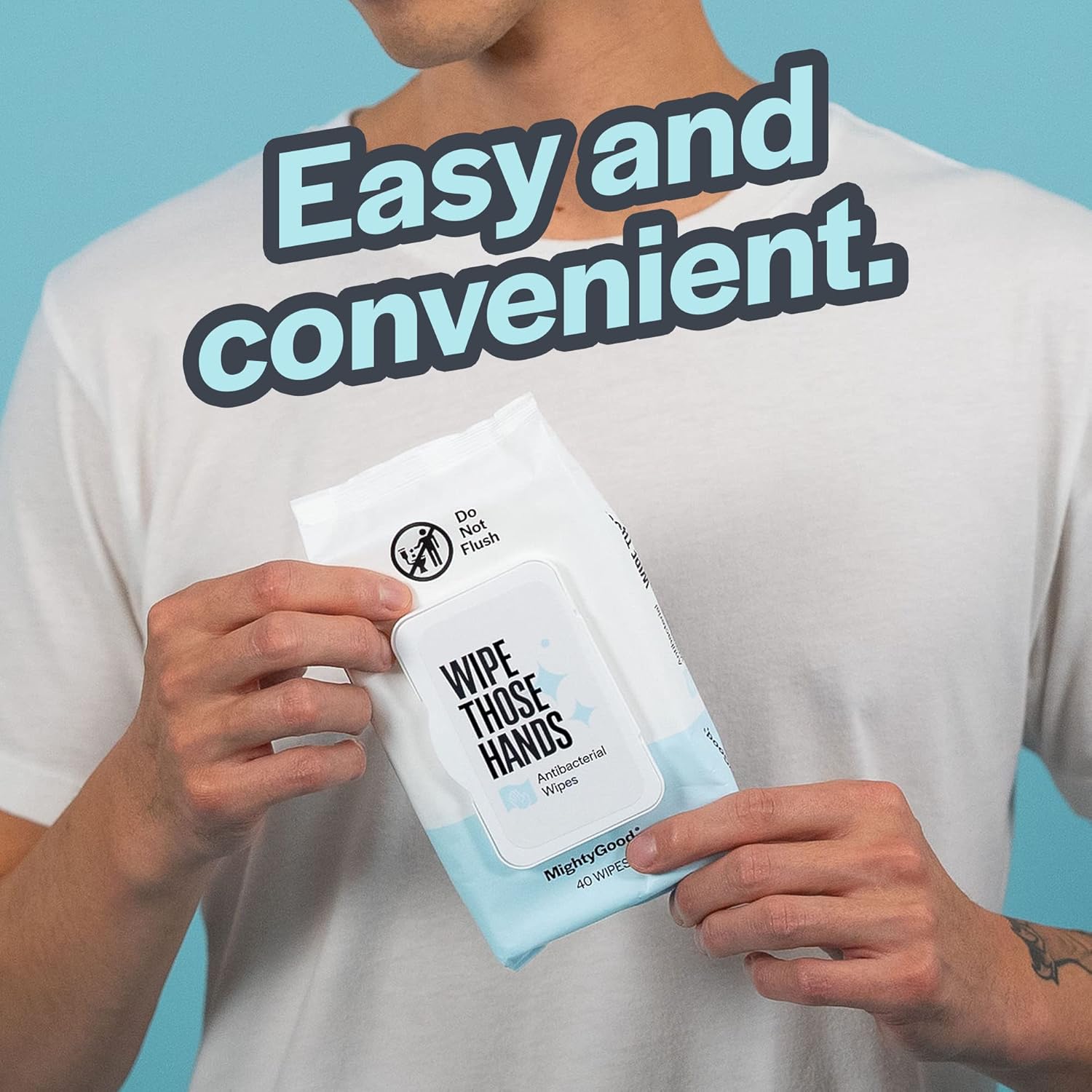 Wipe Those Hands – 168 toallitas sin alcohol (4 unidades, 42 toallitas cada una)